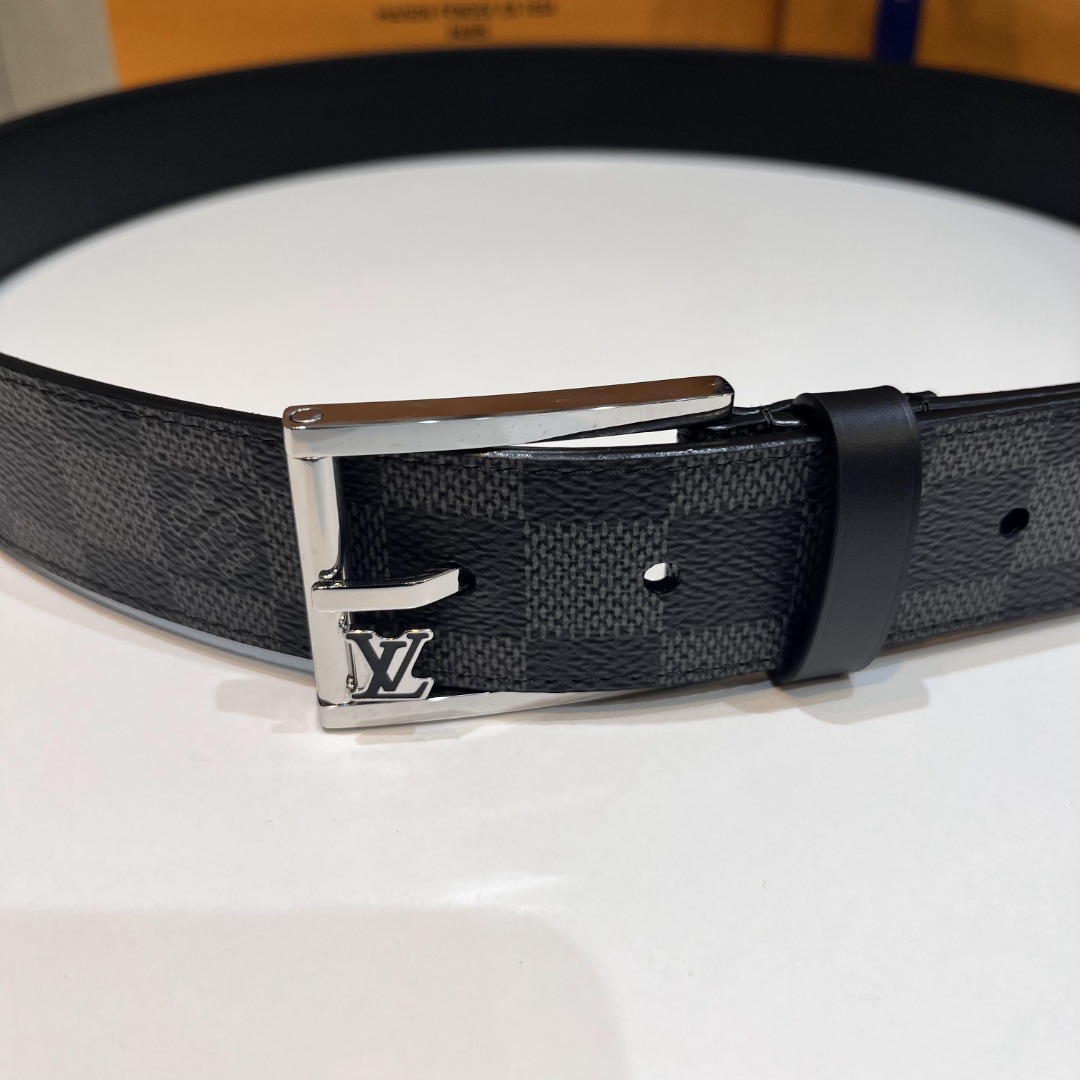 Louis Vuitton Male Pin Buckle Belt Cow Leather S-m-l