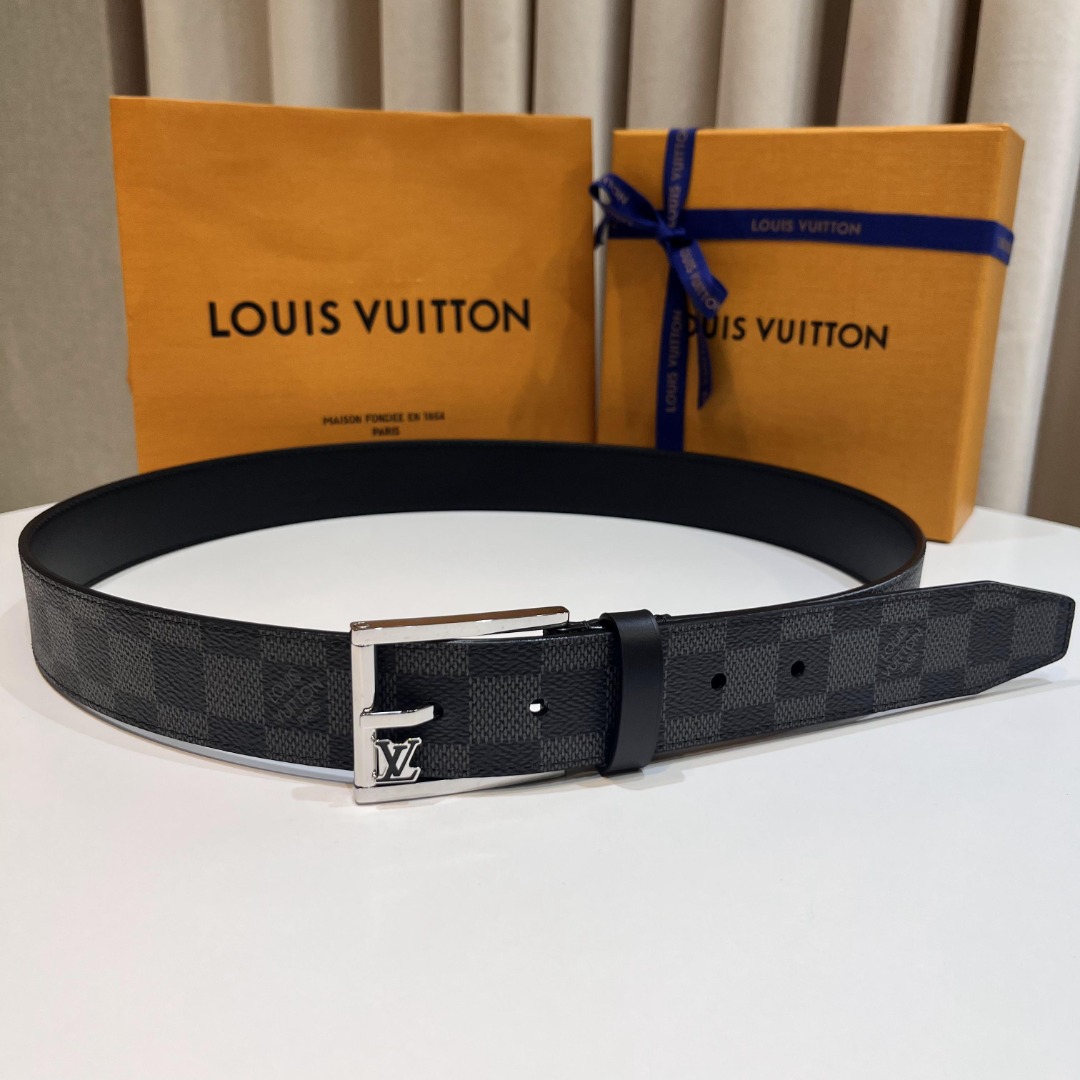 Louis Vuitton Male Pin Buckle Belt Cow Leather S-m-l