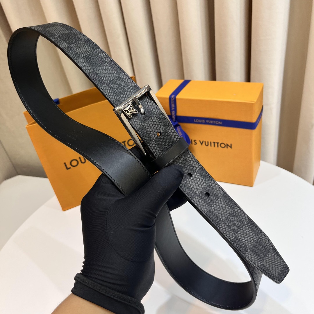 Louis Vuitton Male Pin Buckle Belt Cow Leather S-m-l