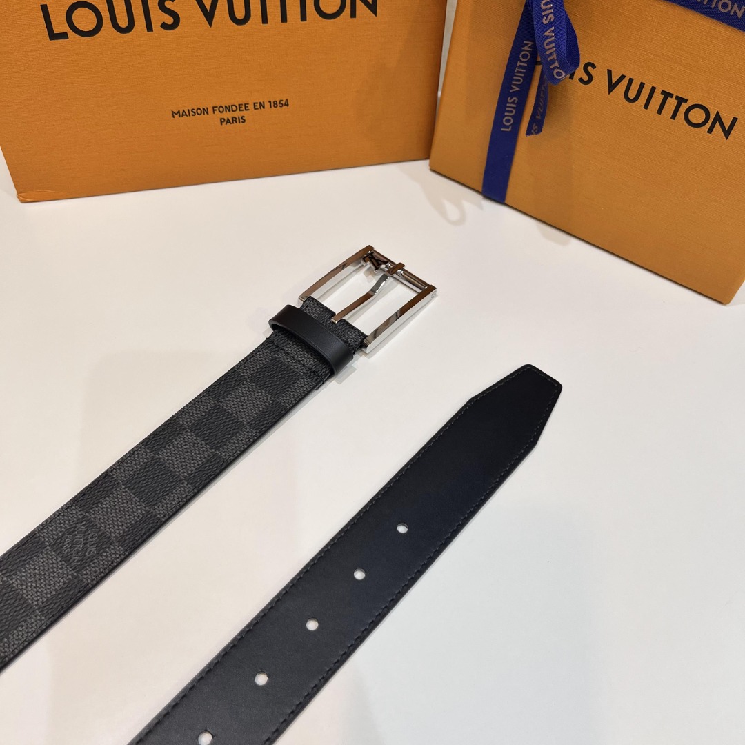 Louis Vuitton Male Pin Buckle Belt Cow Leather S-m-l
