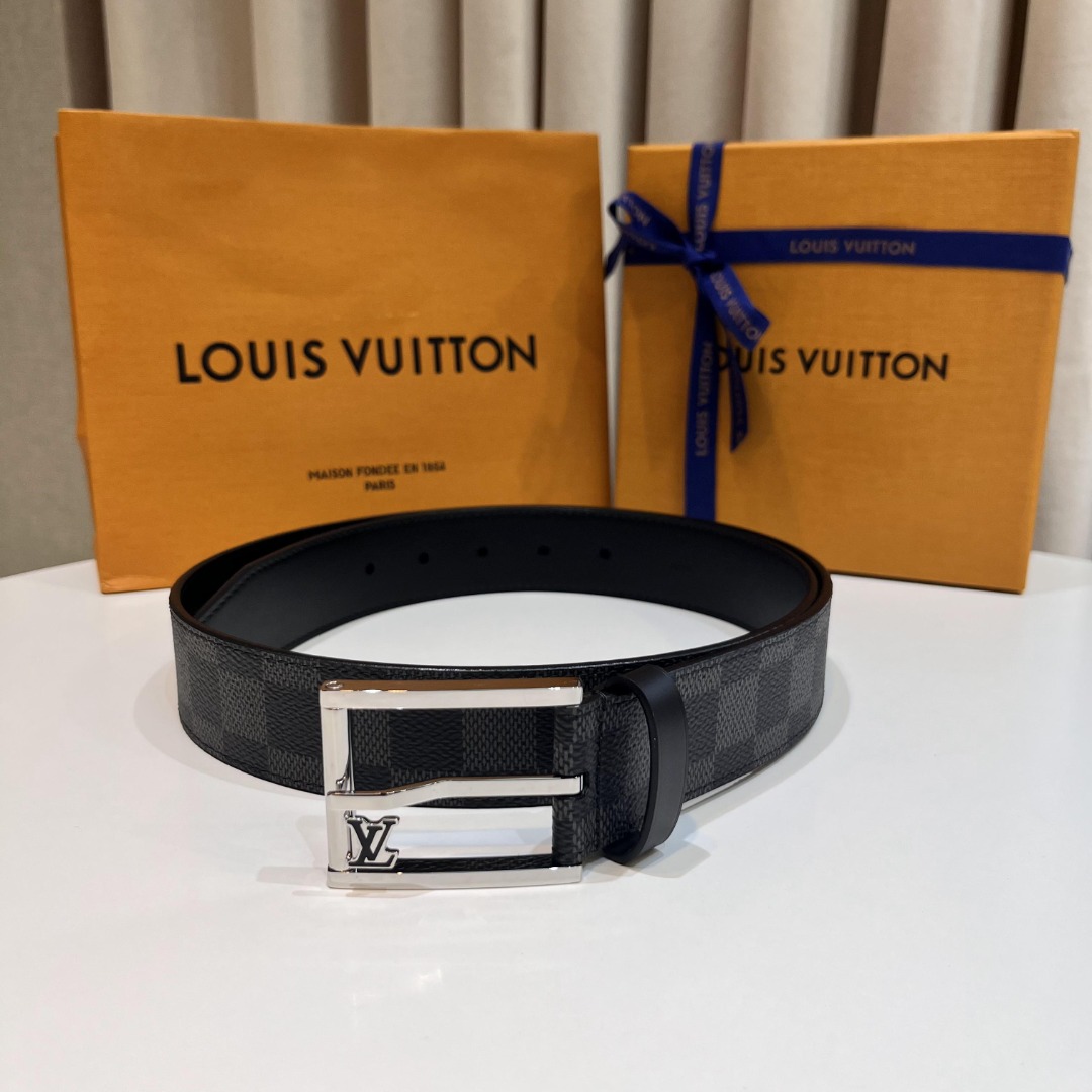 Louis Vuitton Male Pin Buckle Belt Cow Leather S-m-l