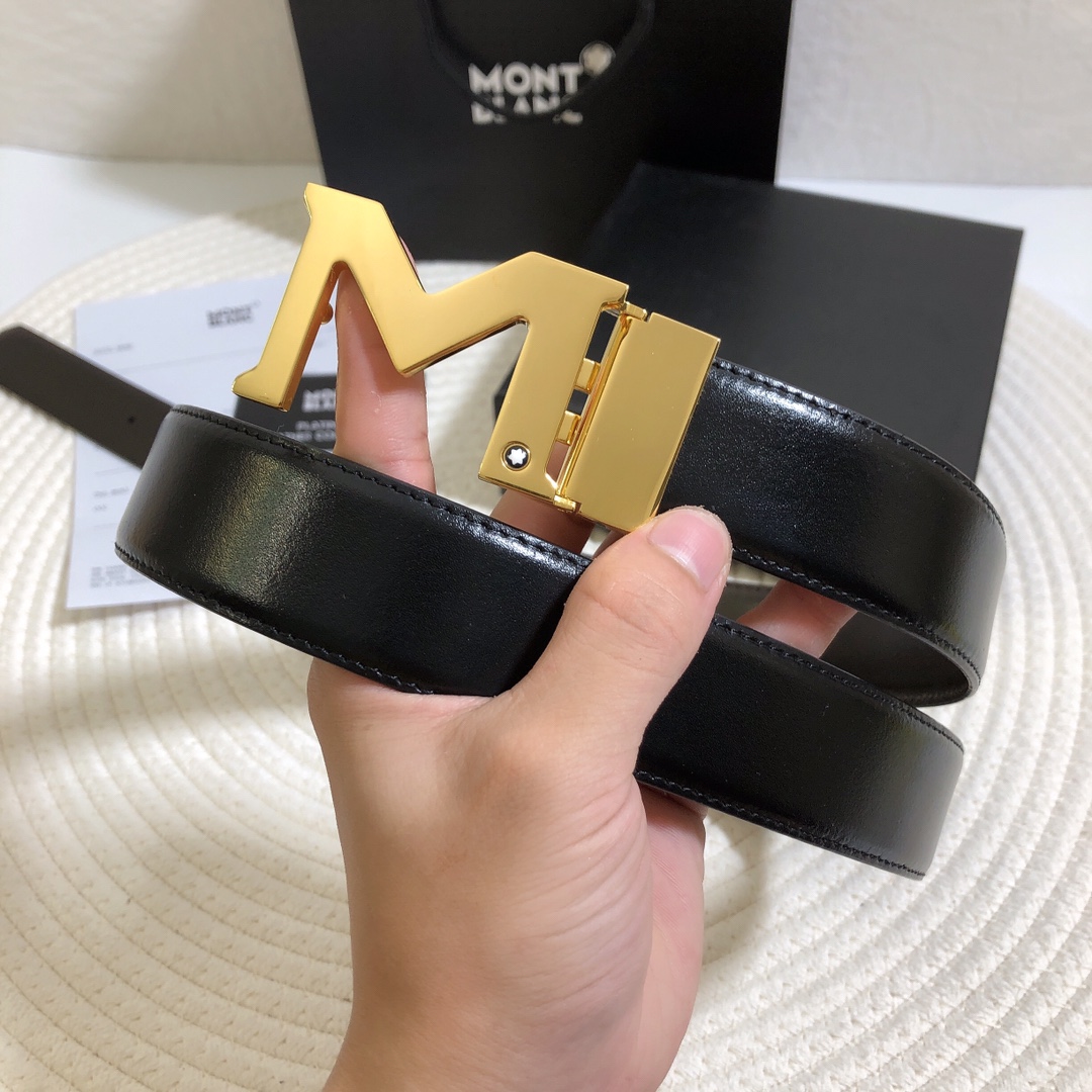 Montblanc Male Basic Belt Cow Leather 34mm