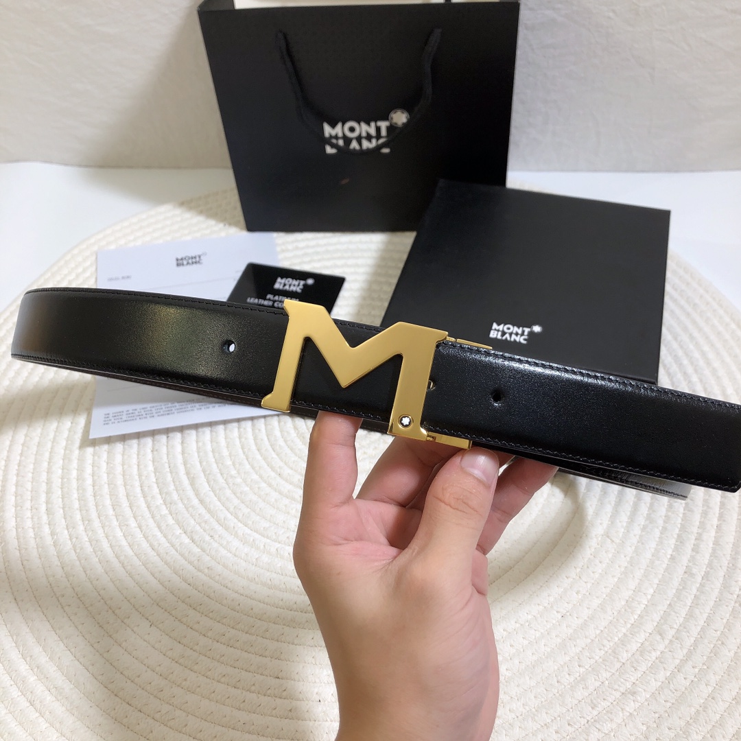 Montblanc Male Basic Belt Cow Leather 34mm