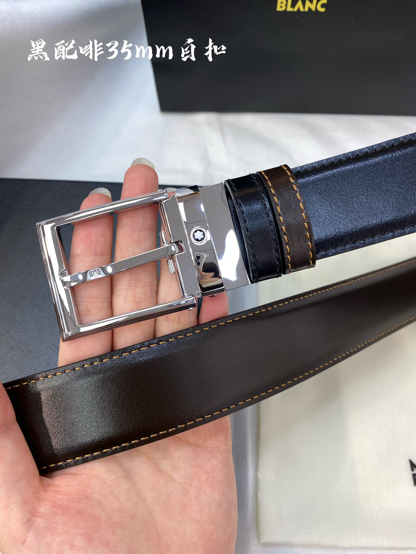 Montblanc Male Pin Buckle Belt Cow Leather M
