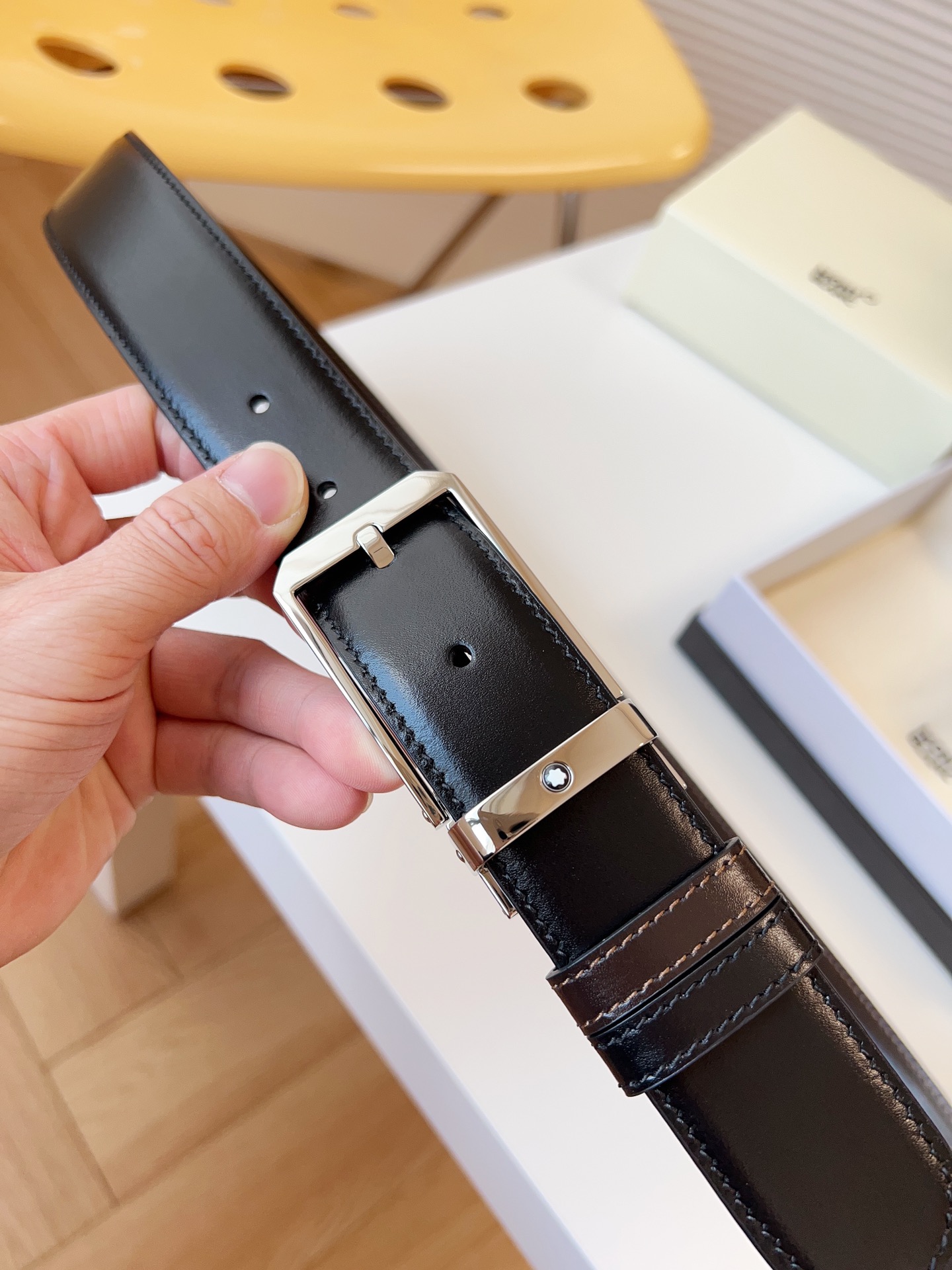 Montblanc Male Leather Belt 35mm