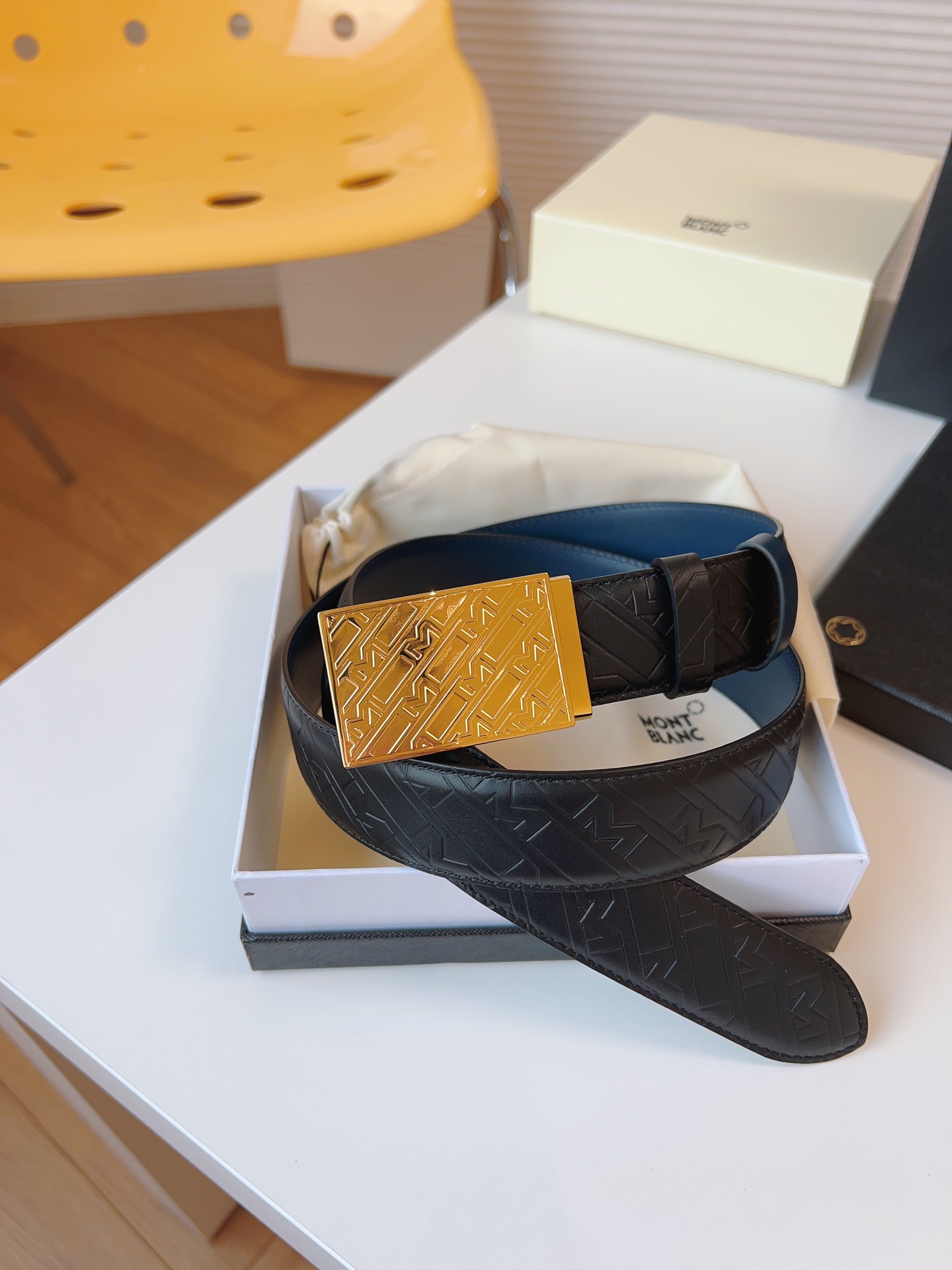 Montblanc Male Leather Belt Top Grain Leather M-l