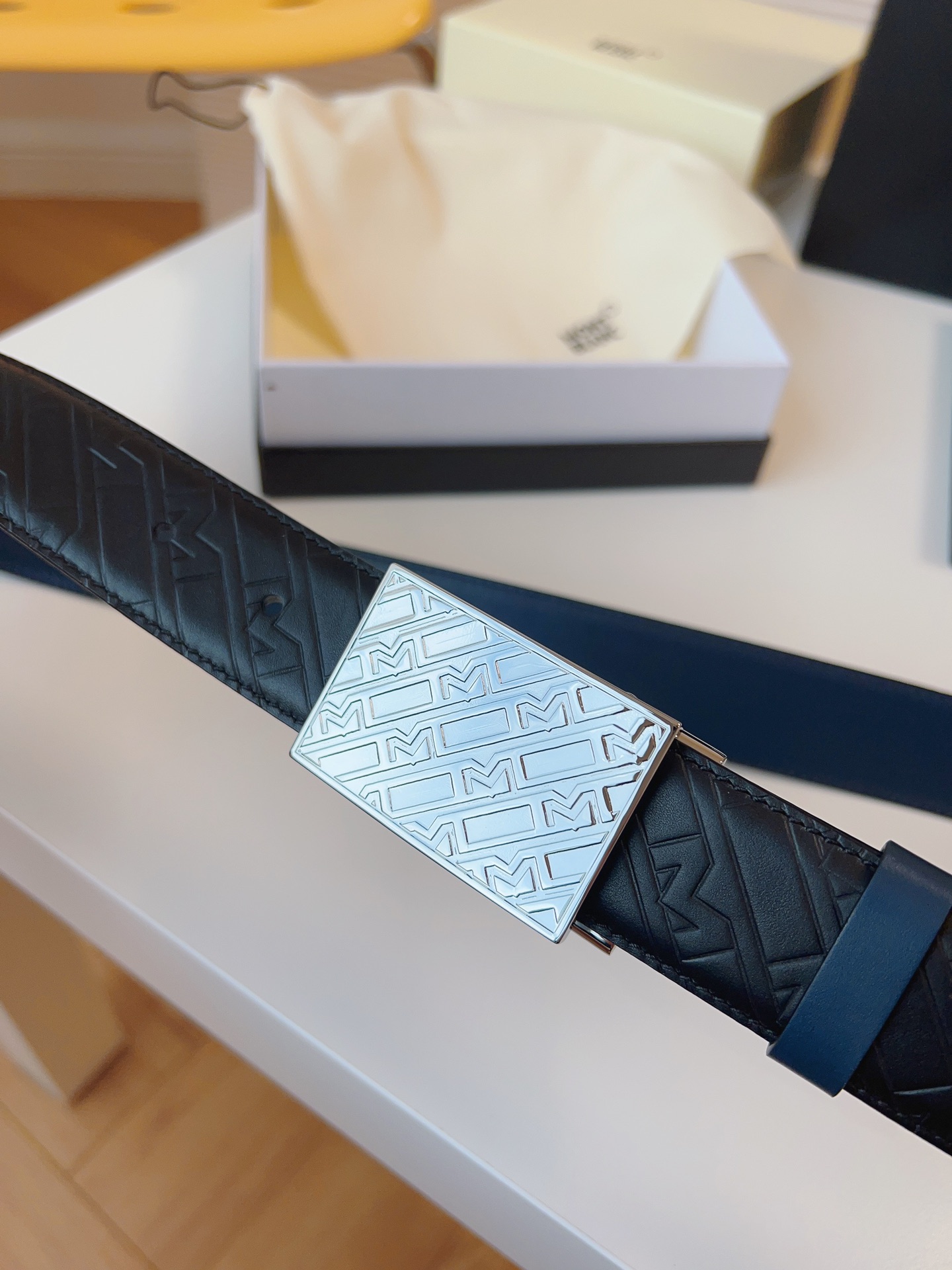 Montblanc Male Leather Belt Top Grain Leather M-l