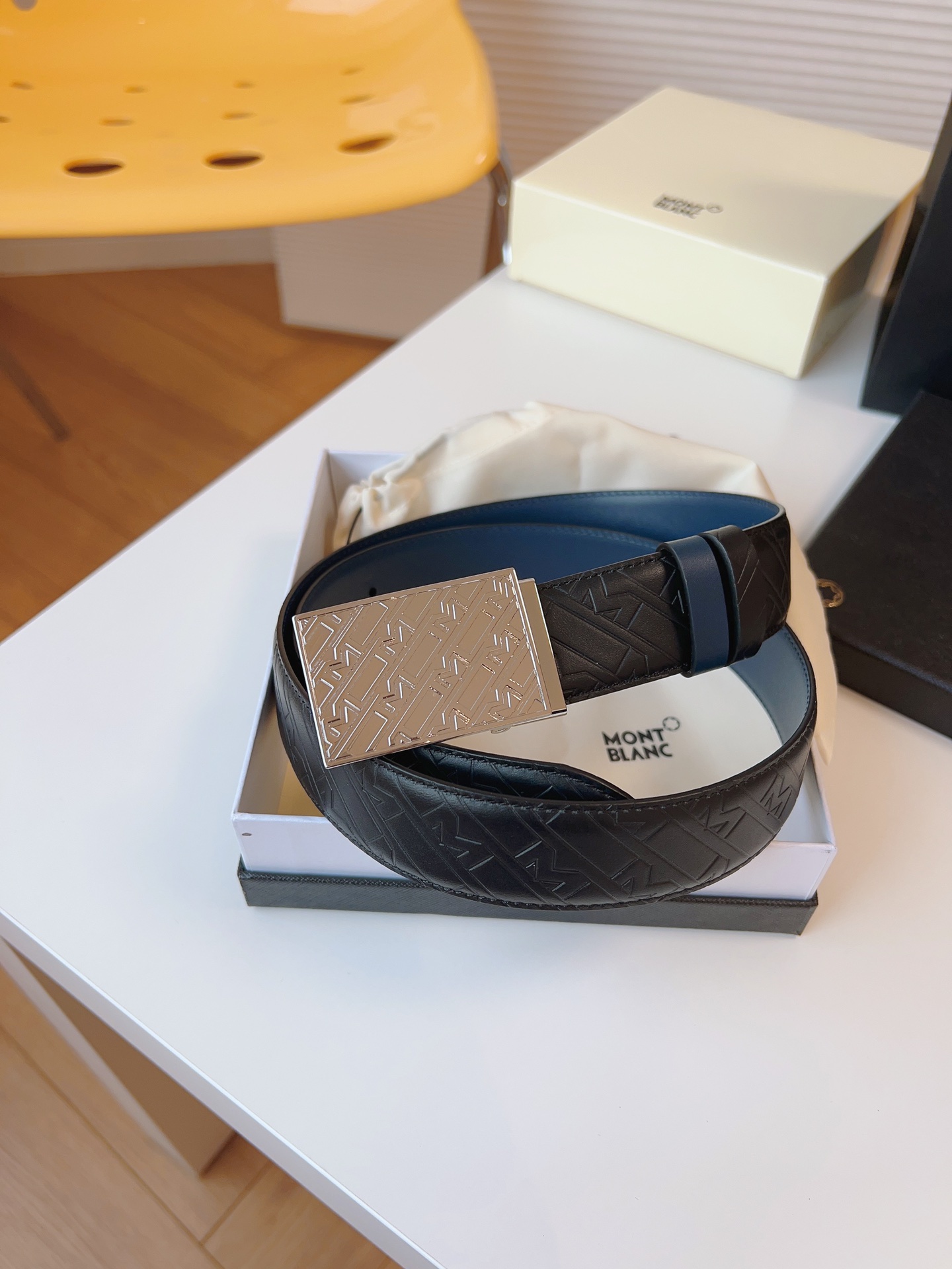 Montblanc Male Leather Belt Top Grain Leather M-l