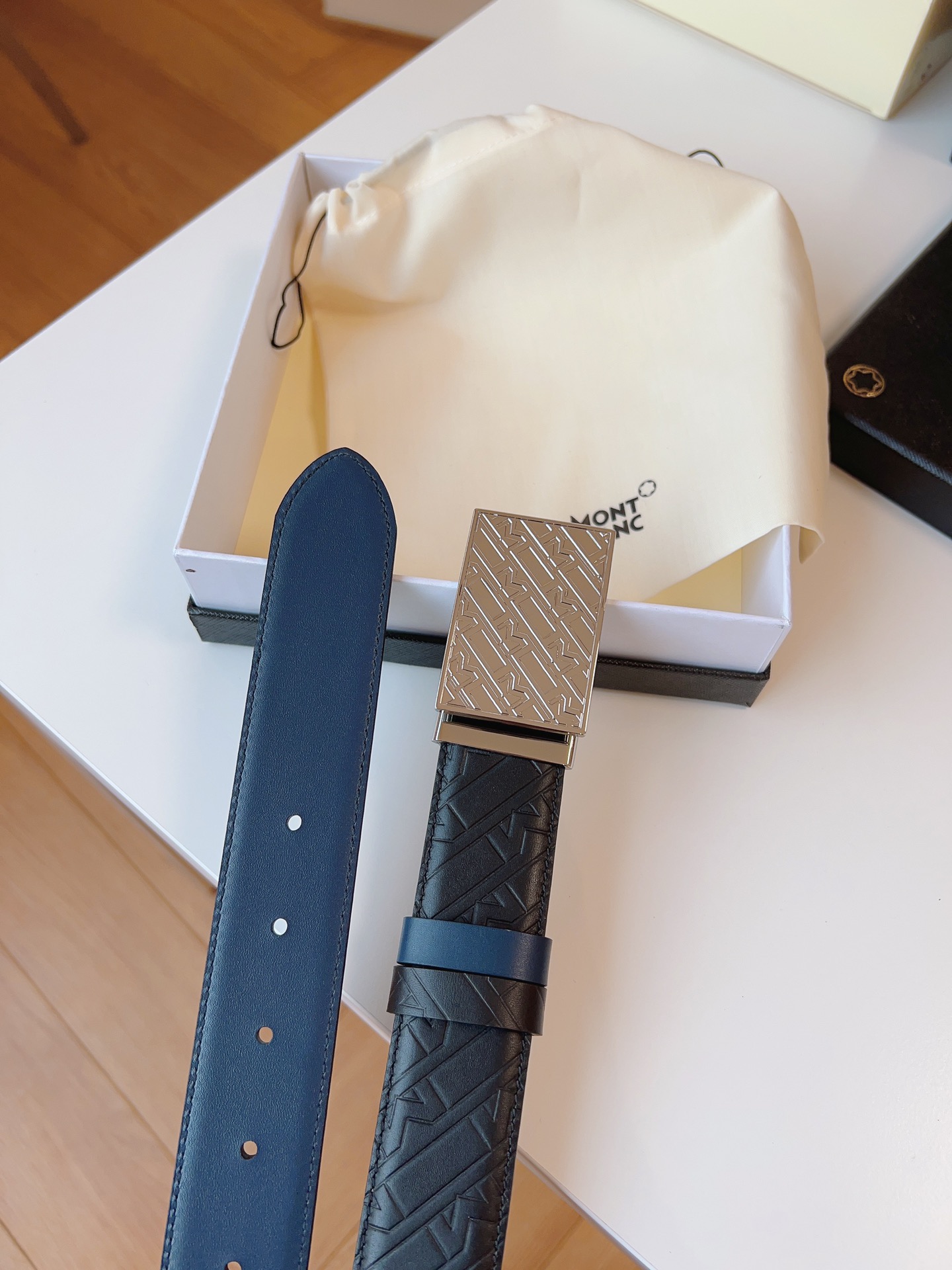 Montblanc Male Leather Belt Top Grain Leather M-l