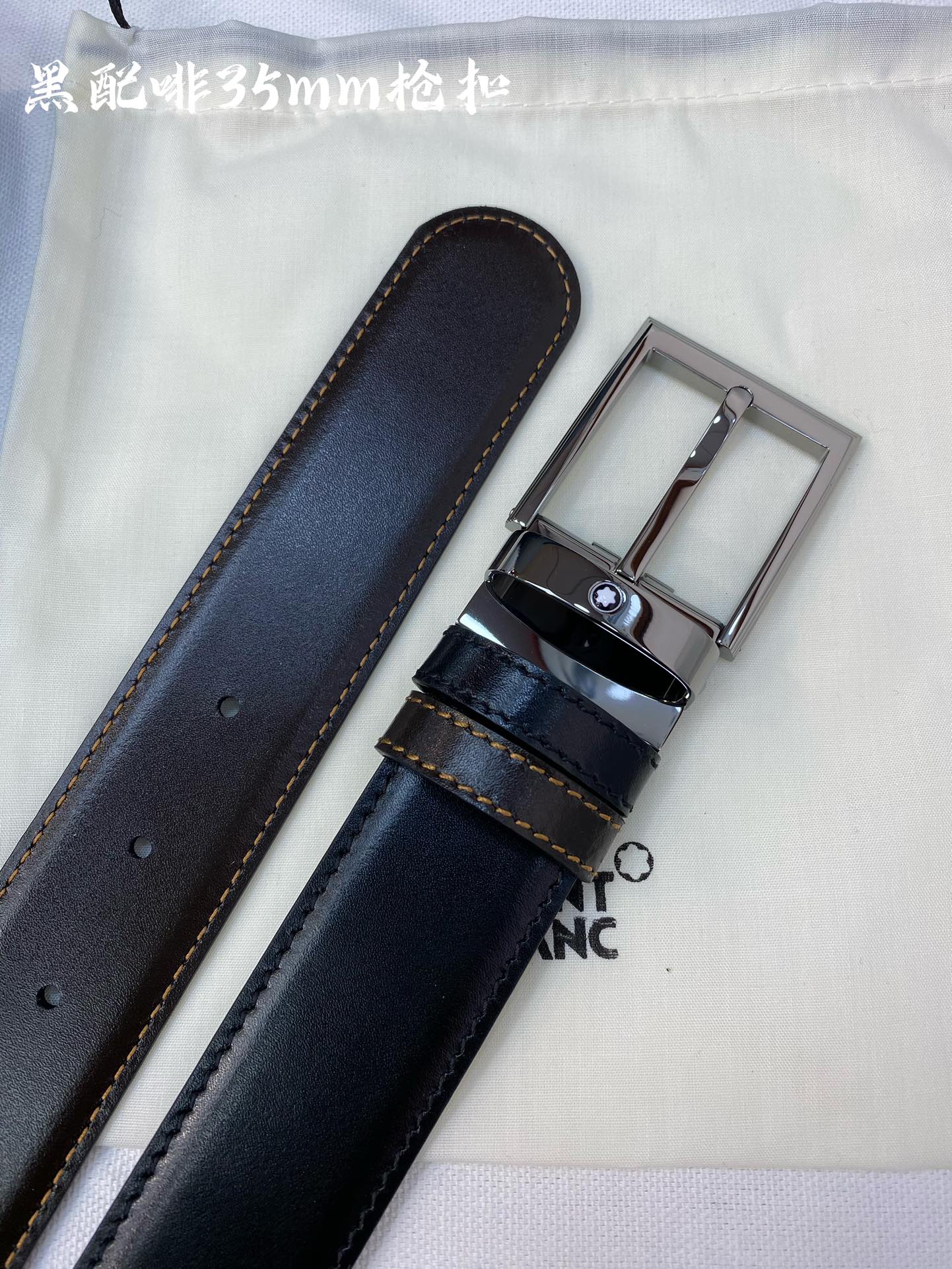 Montblanc Male Leather Belt Top Grain Leather M-l