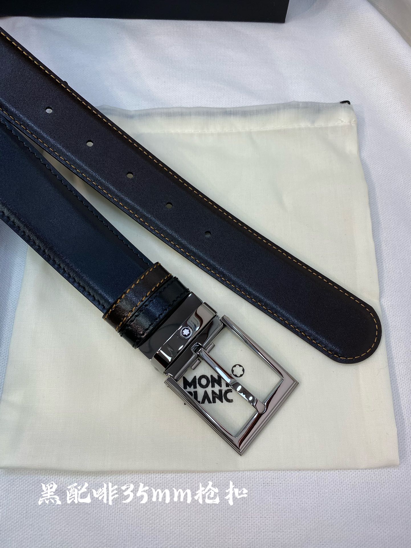 Montblanc Male Leather Belt Top Grain Leather M-l
