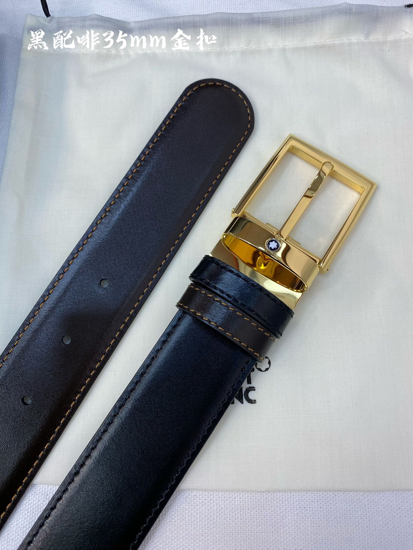 Montblanc Male Leather Belt Top Grain Leather M-l