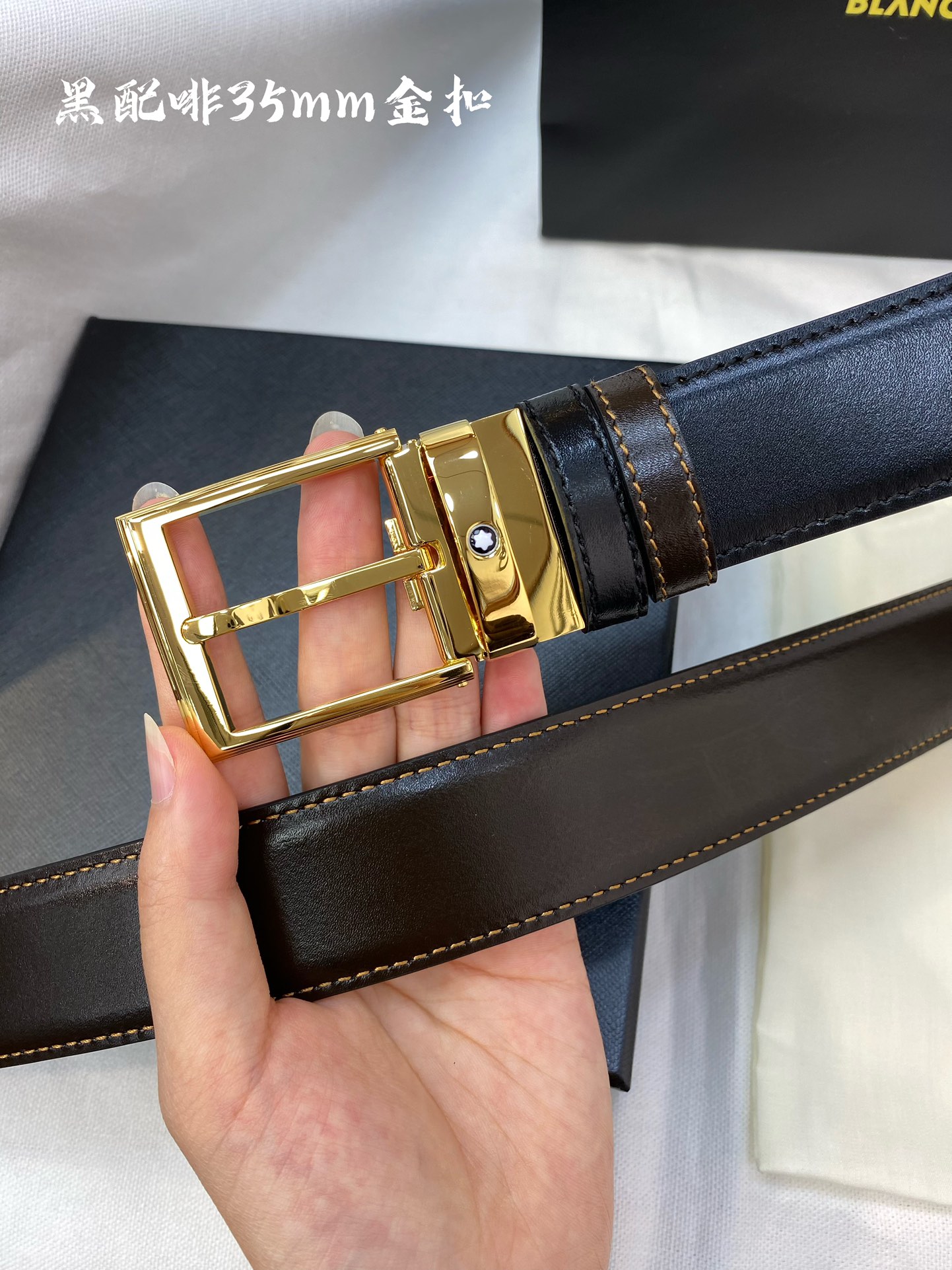 Montblanc Male Leather Belt Top Grain Leather M-l