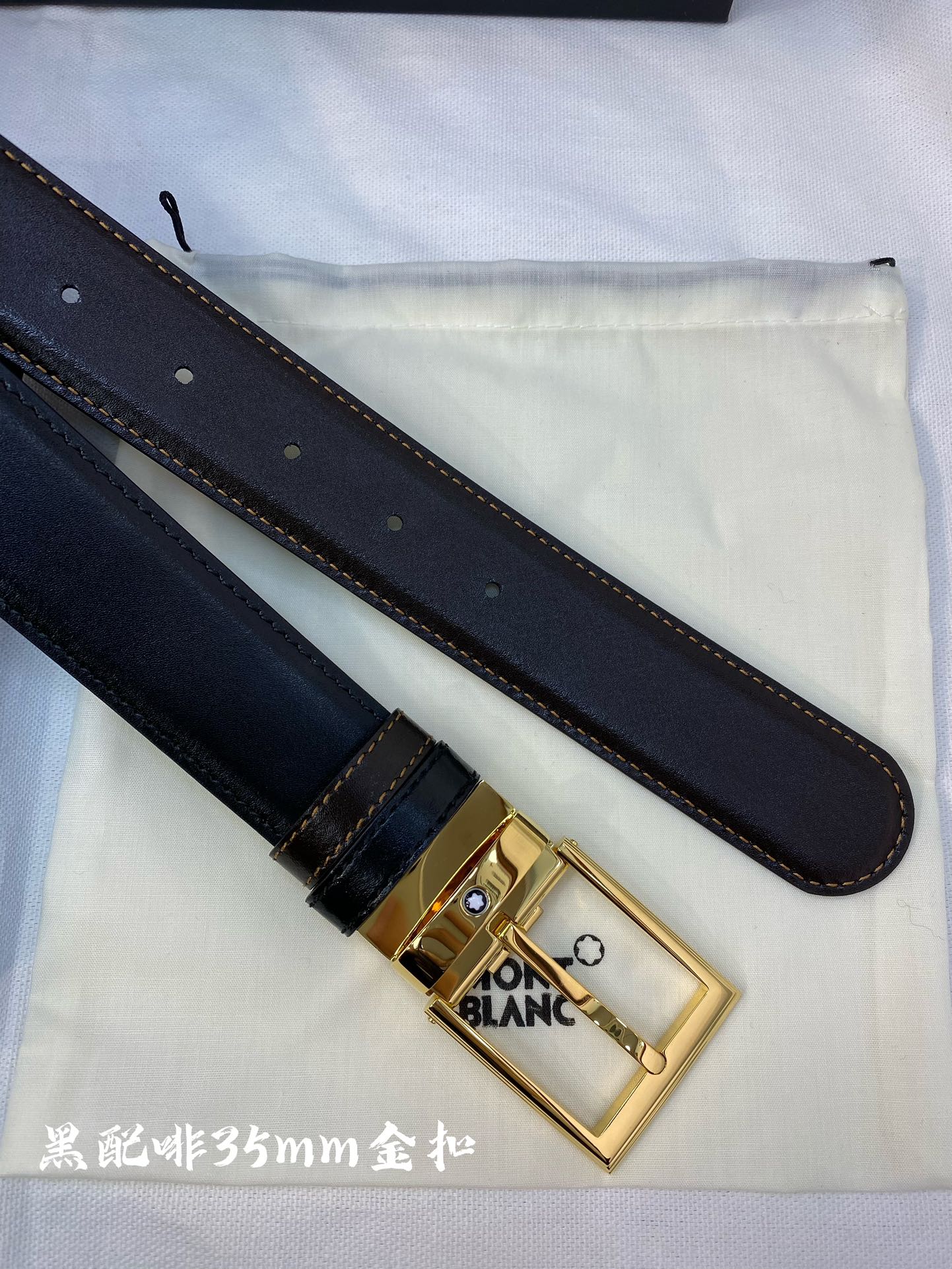 Montblanc Male Leather Belt Top Grain Leather M-l