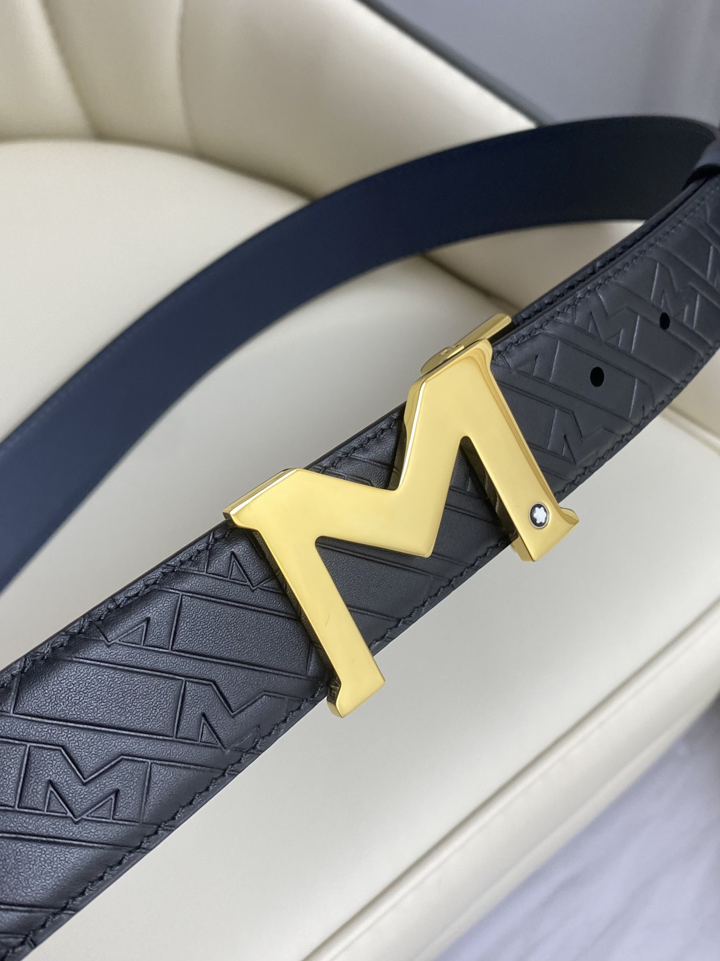 Montblanc Male Leather Belt Top Grain Leather M-l