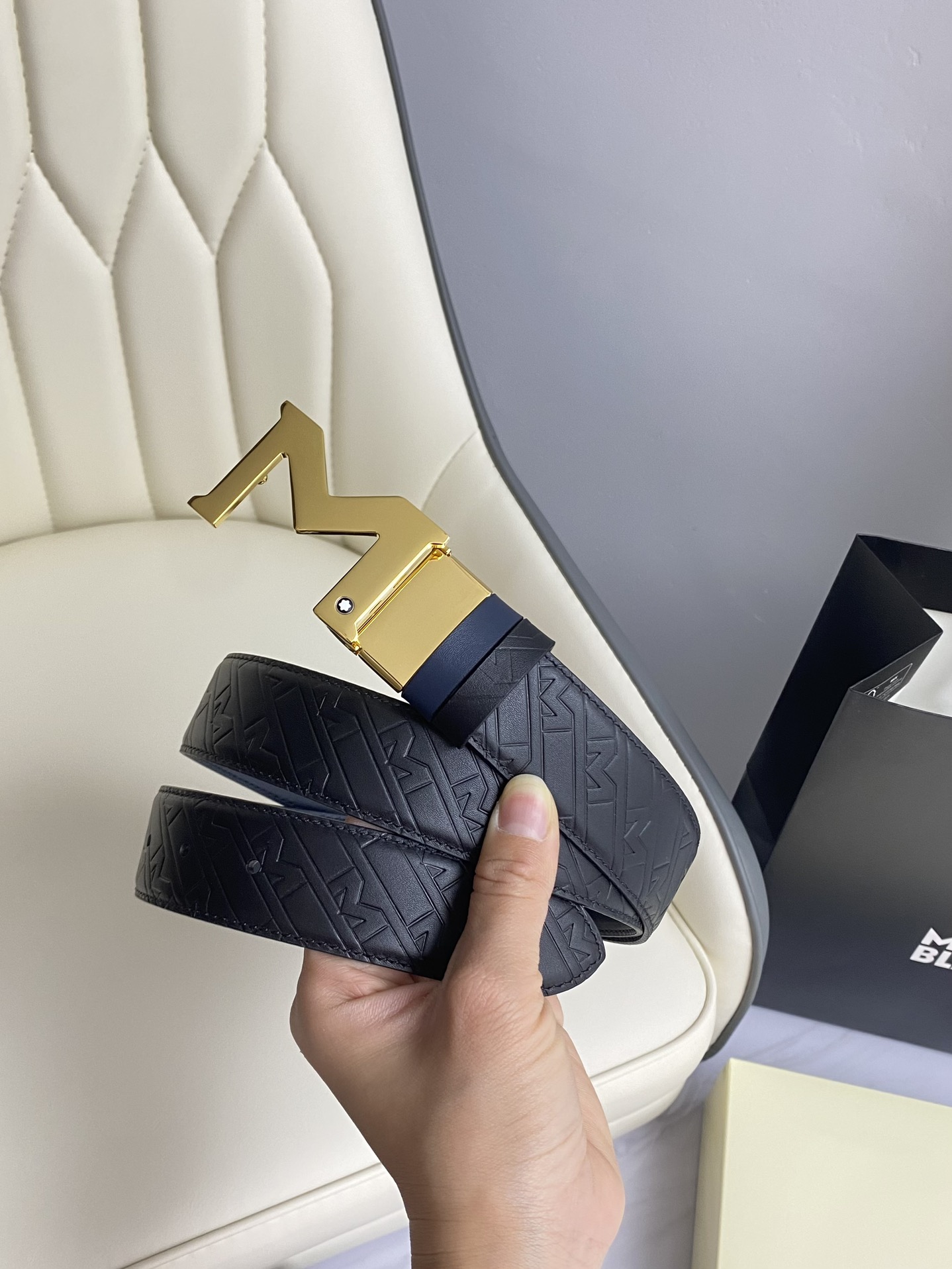 Montblanc Male Leather Belt Top Grain Leather M-l