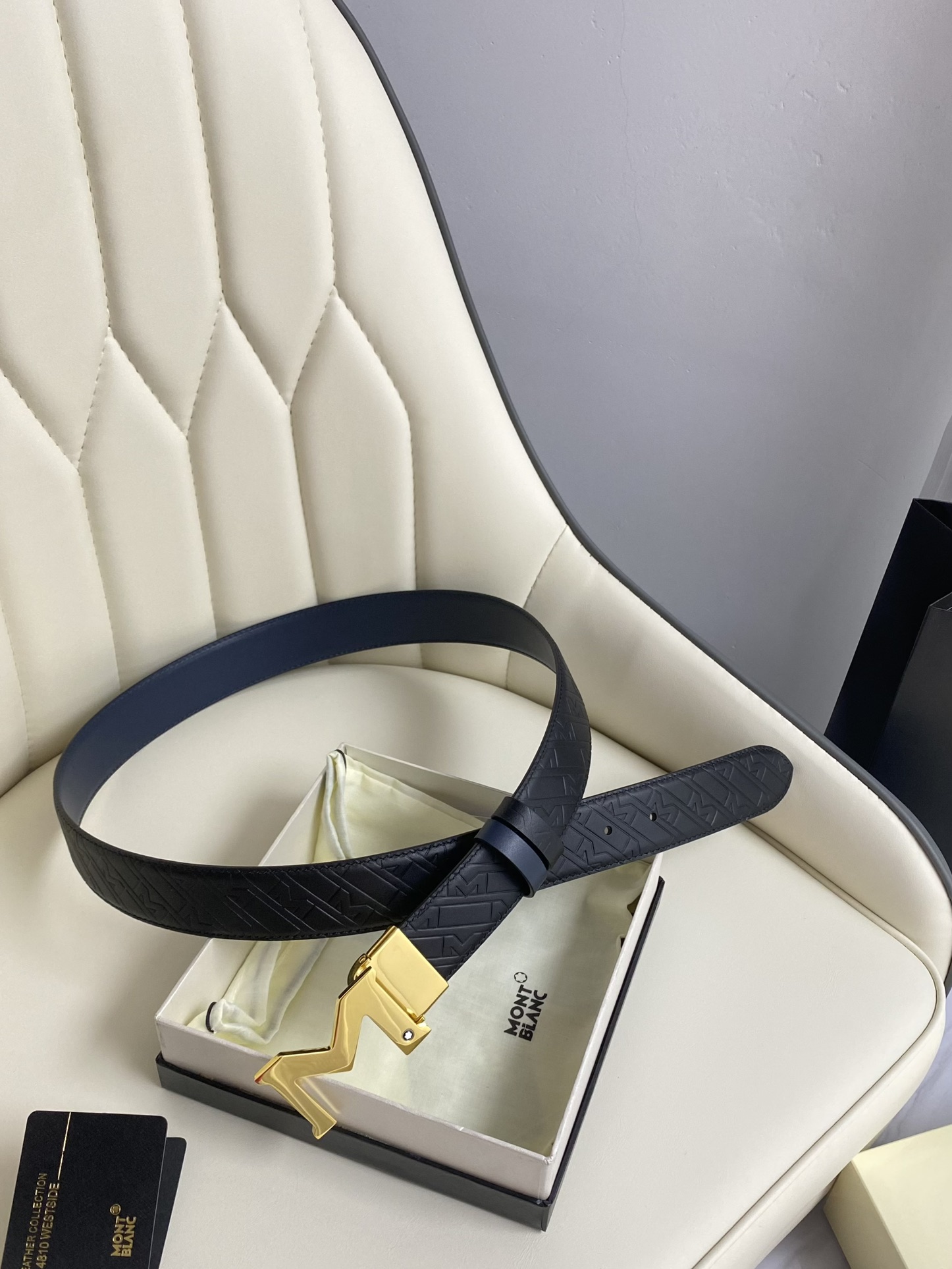 Montblanc Male Leather Belt Top Grain Leather M-l