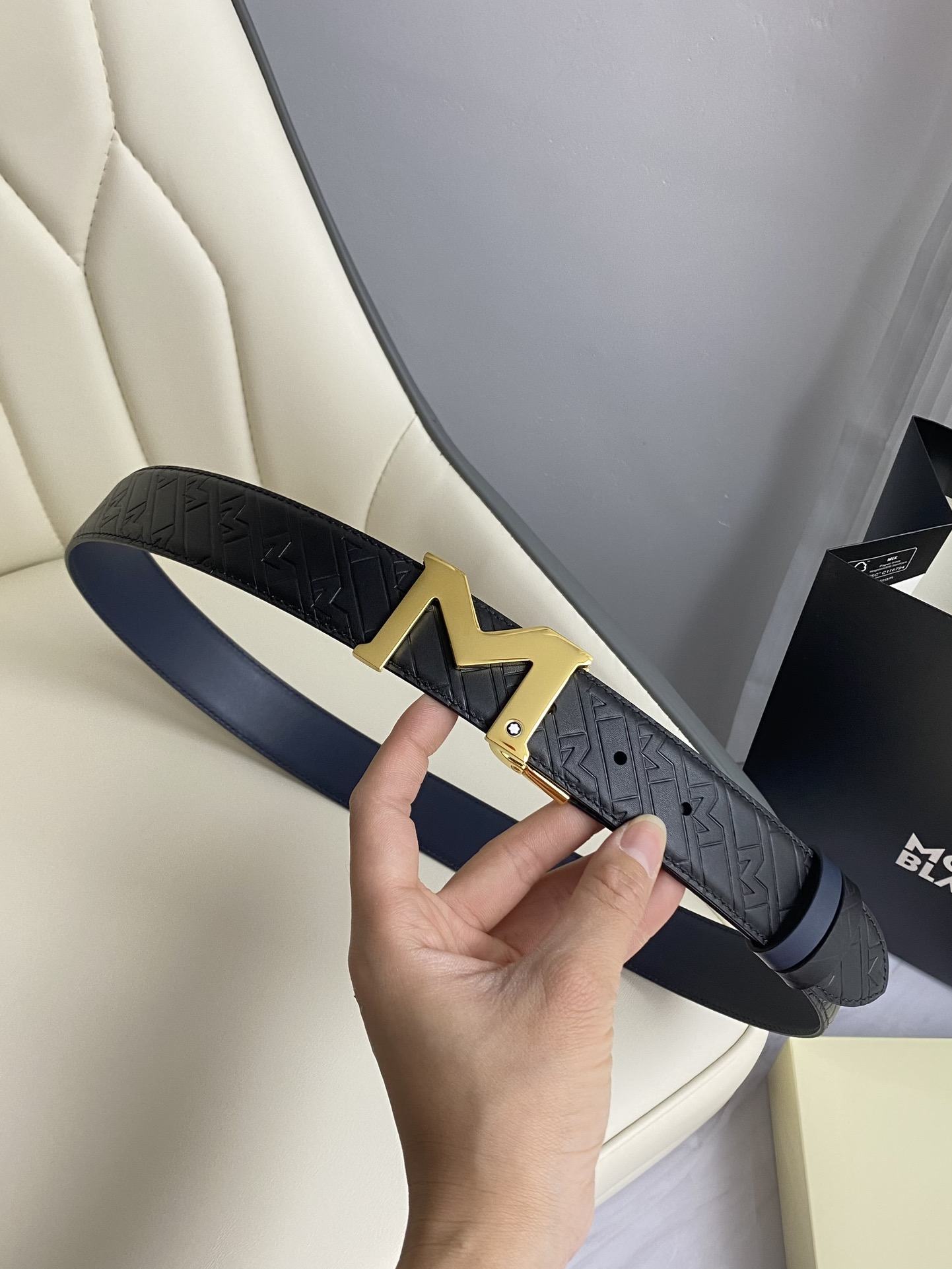 Montblanc Male Leather Belt Top Grain Leather M-l