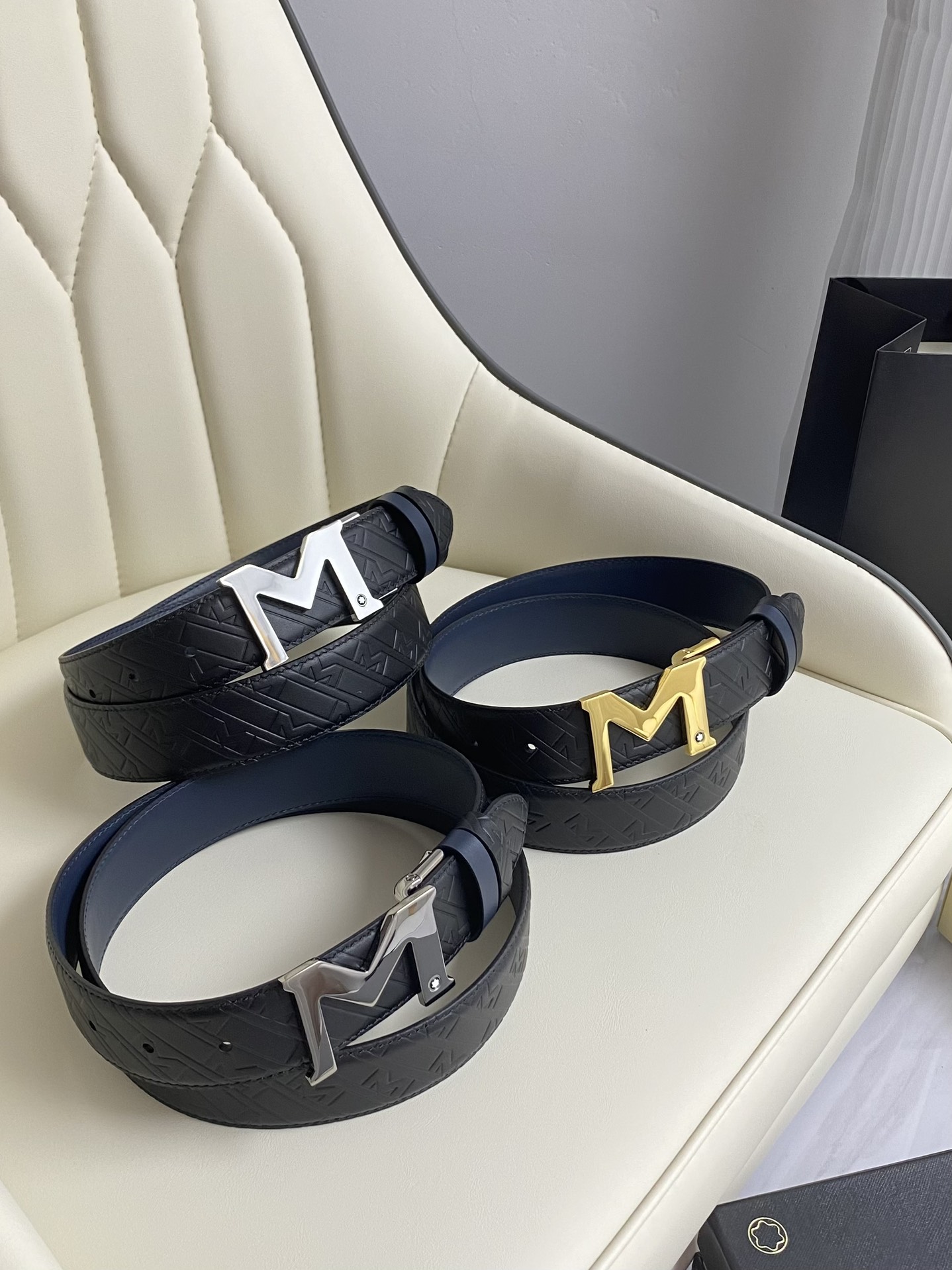 Montblanc Male Leather Belt Top Grain Leather M-l