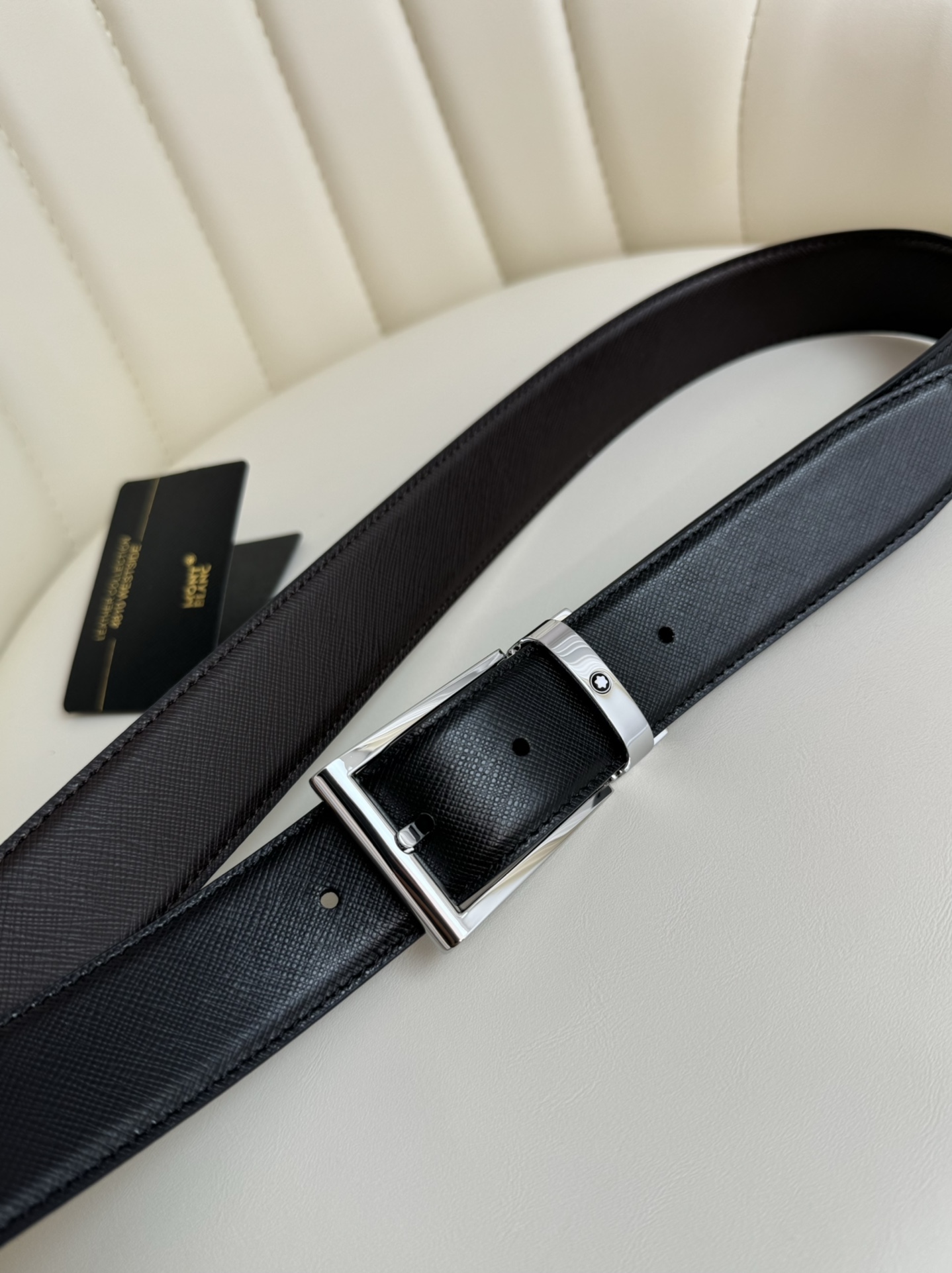 Montblanc Male Leather Belt Top Grain Leather M-l