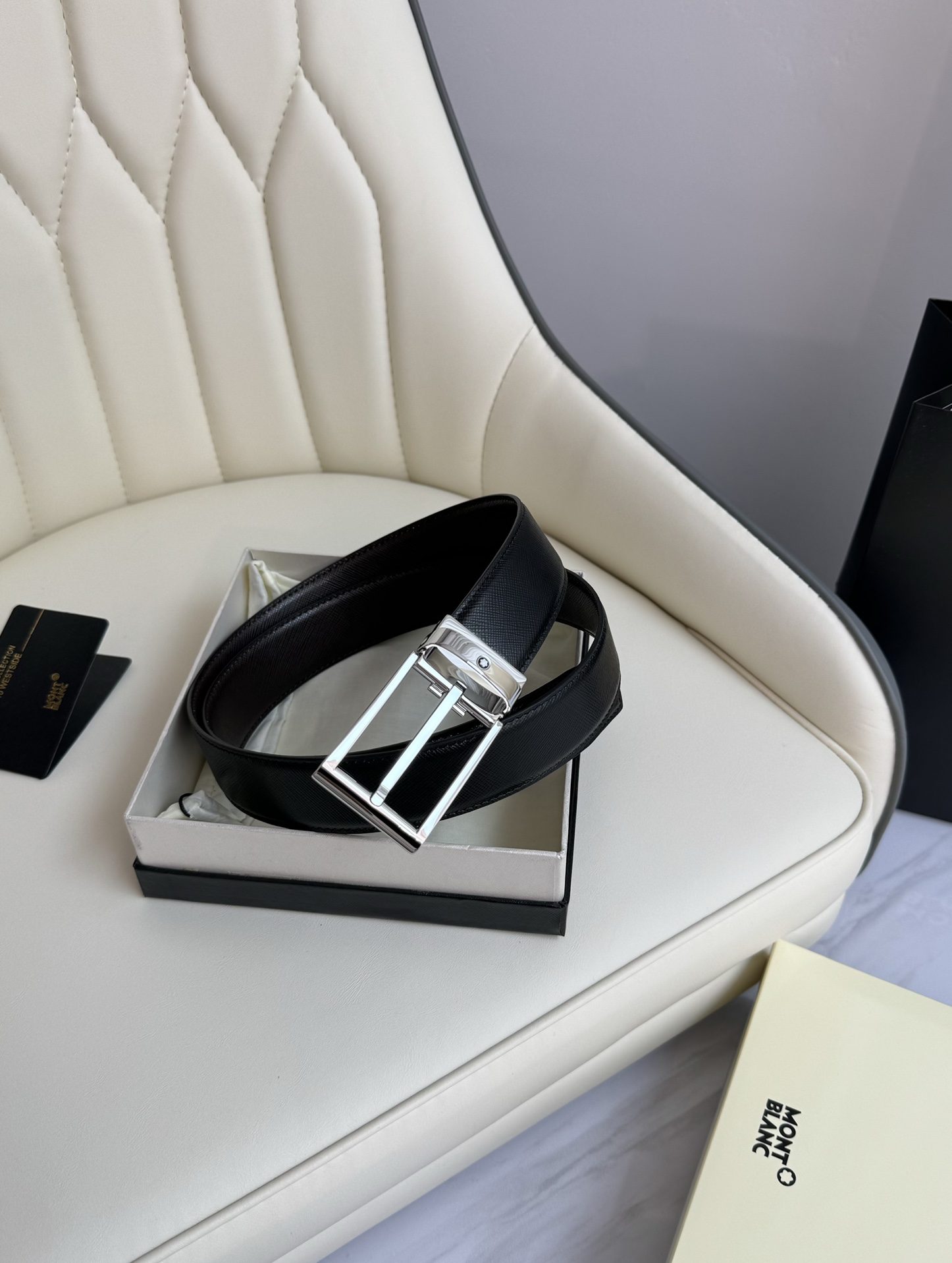 Montblanc Male Leather Belt Top Grain Leather M-l