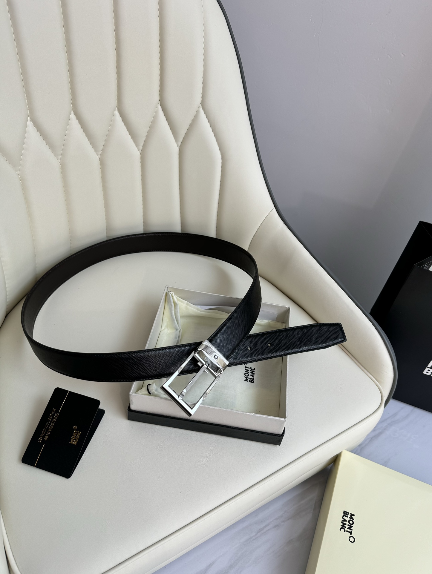 Montblanc Male Leather Belt Top Grain Leather M-l