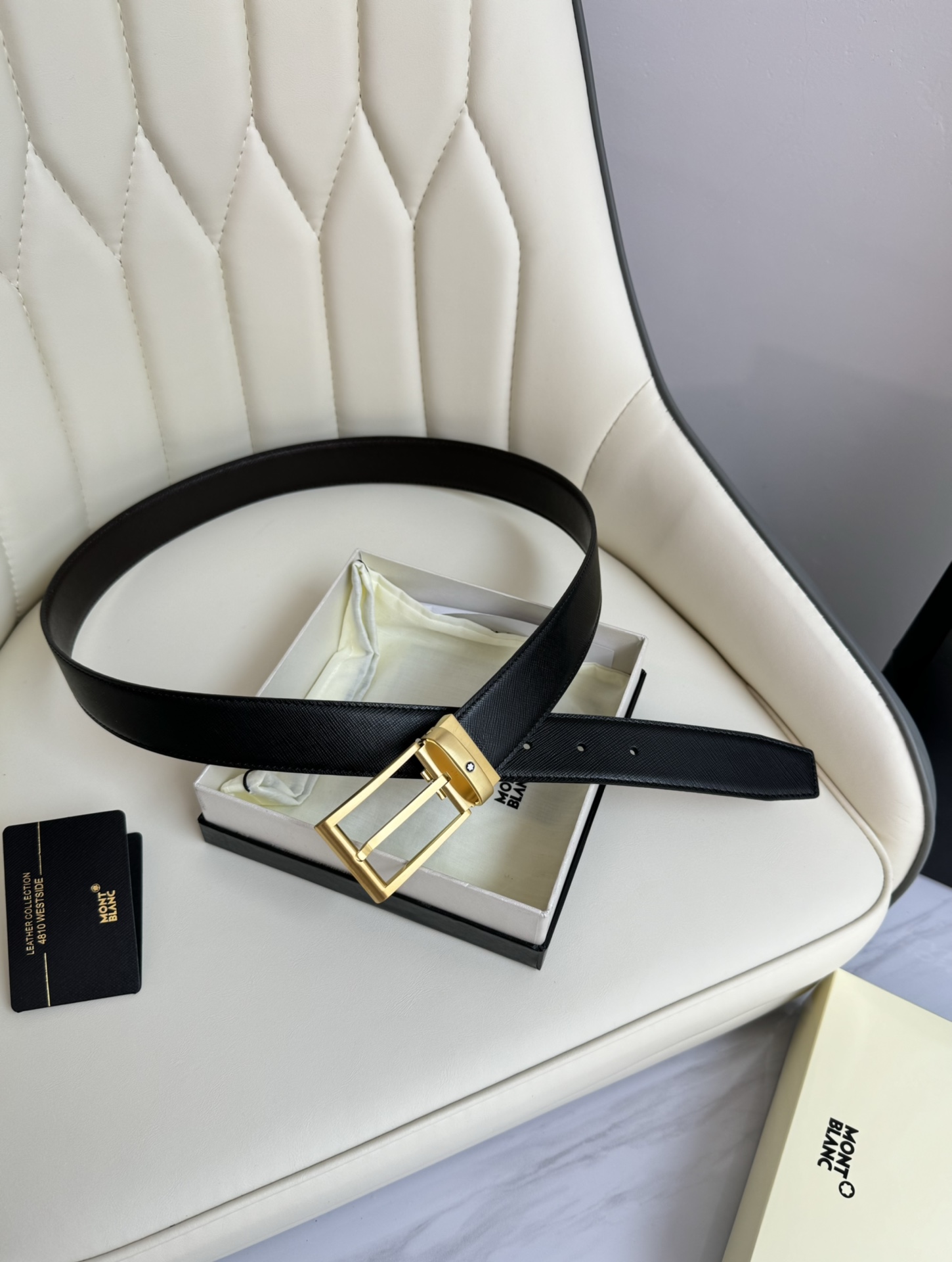 Montblanc Male Leather Belt Top Grain Leather M-l