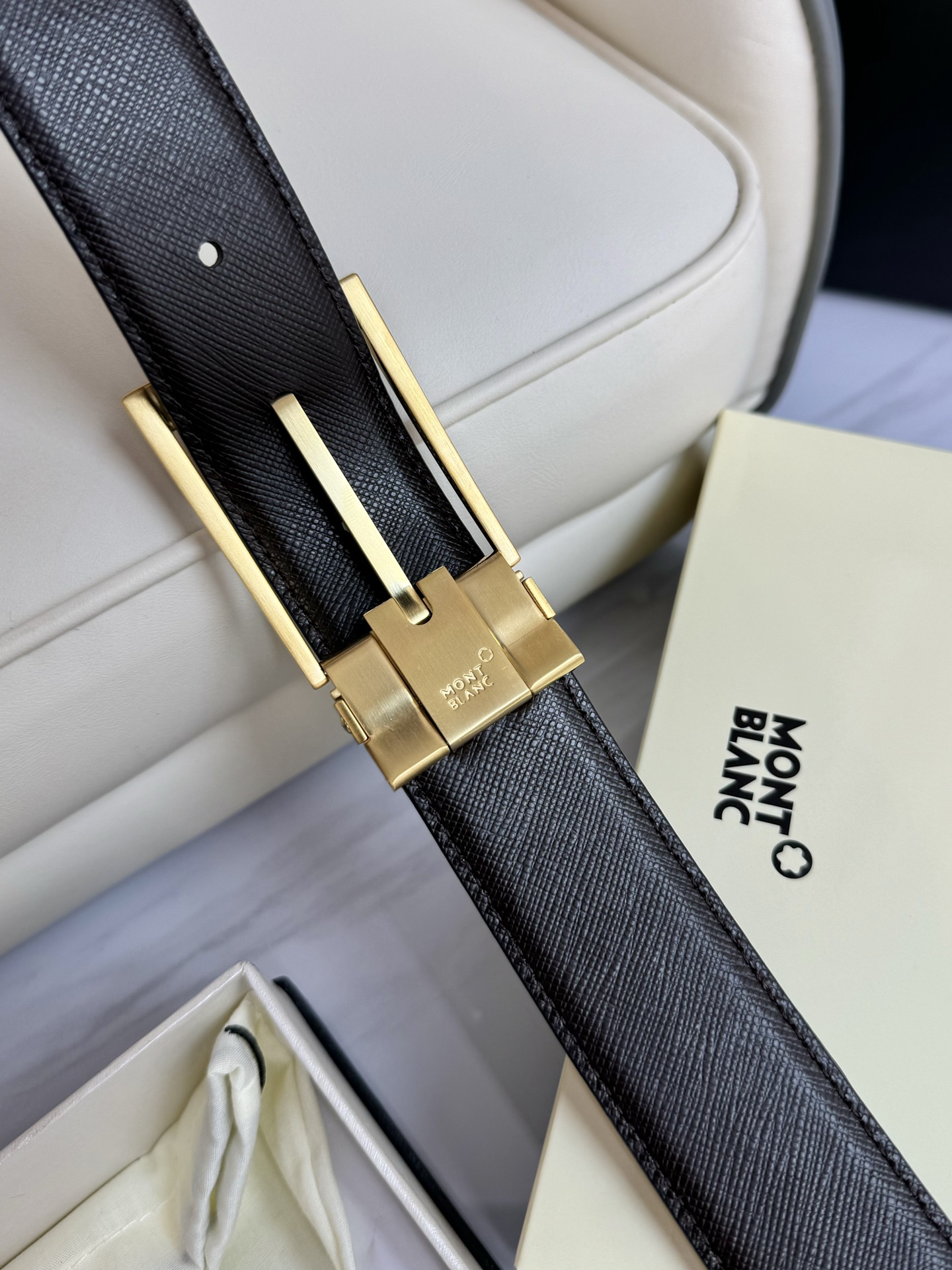 Montblanc Male Leather Belt Top Grain Leather M-l