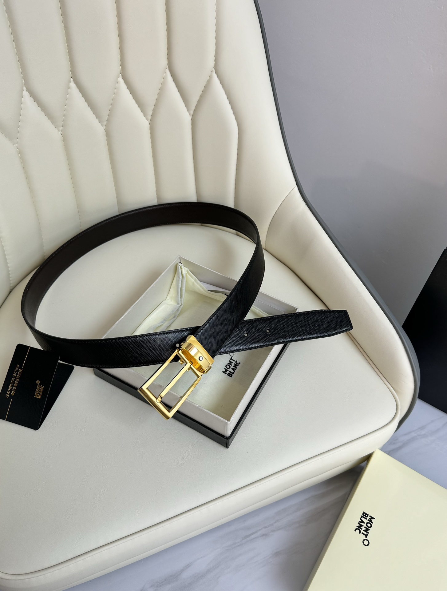 Montblanc Male Leather Belt Top Grain Leather M-l