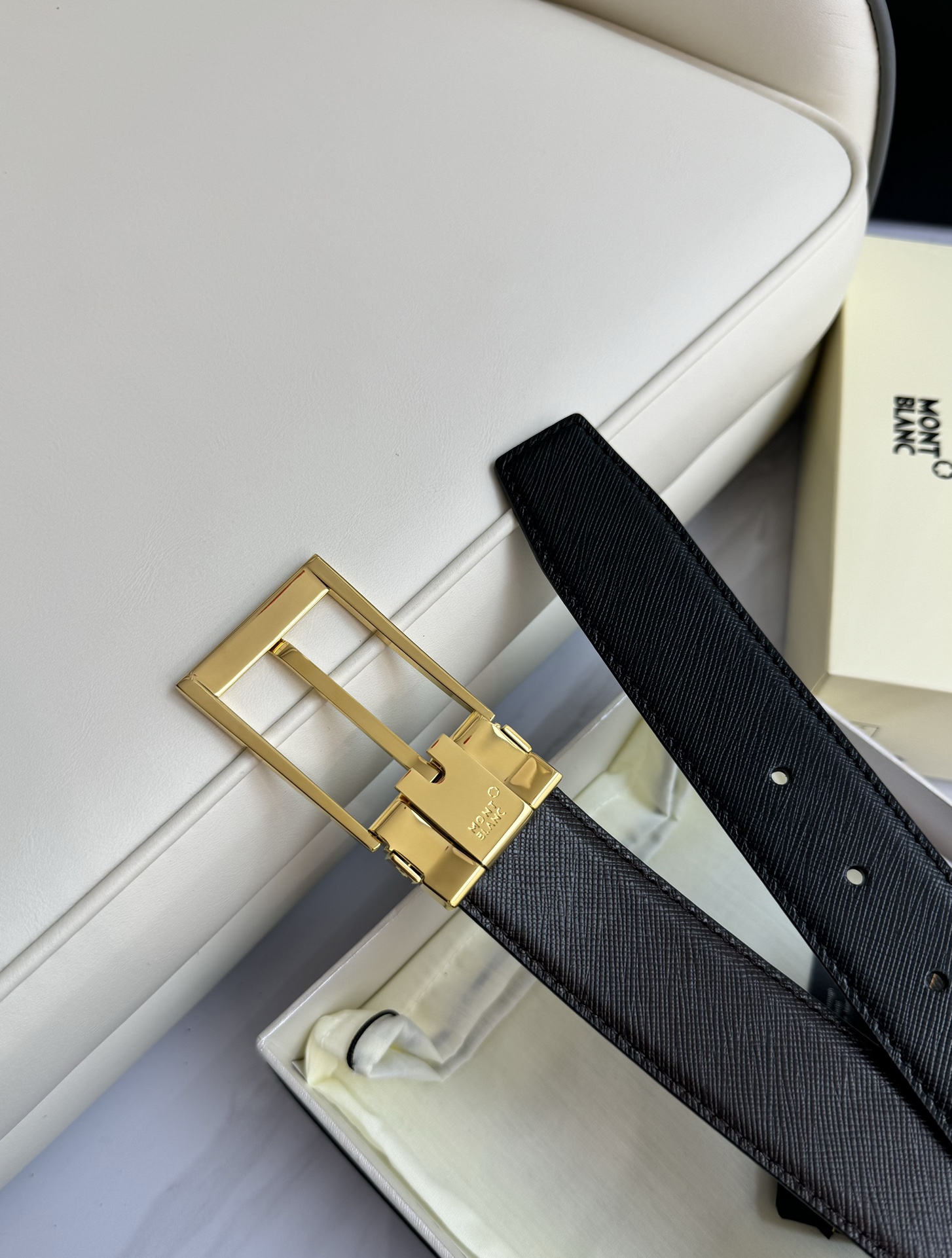 Montblanc Male Leather Belt Top Grain Leather M-l