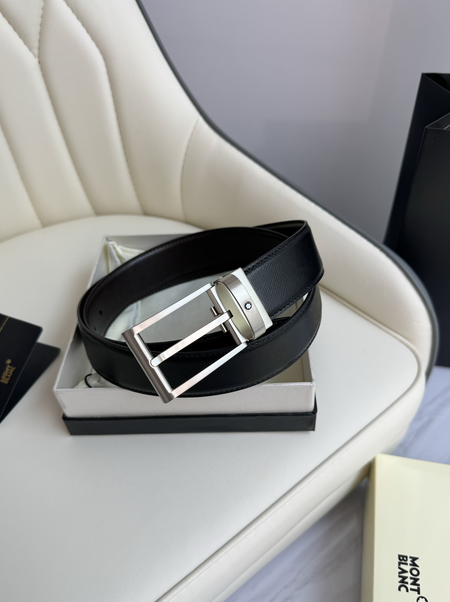 Montblanc Male Leather Belt Top Grain Leather M-l