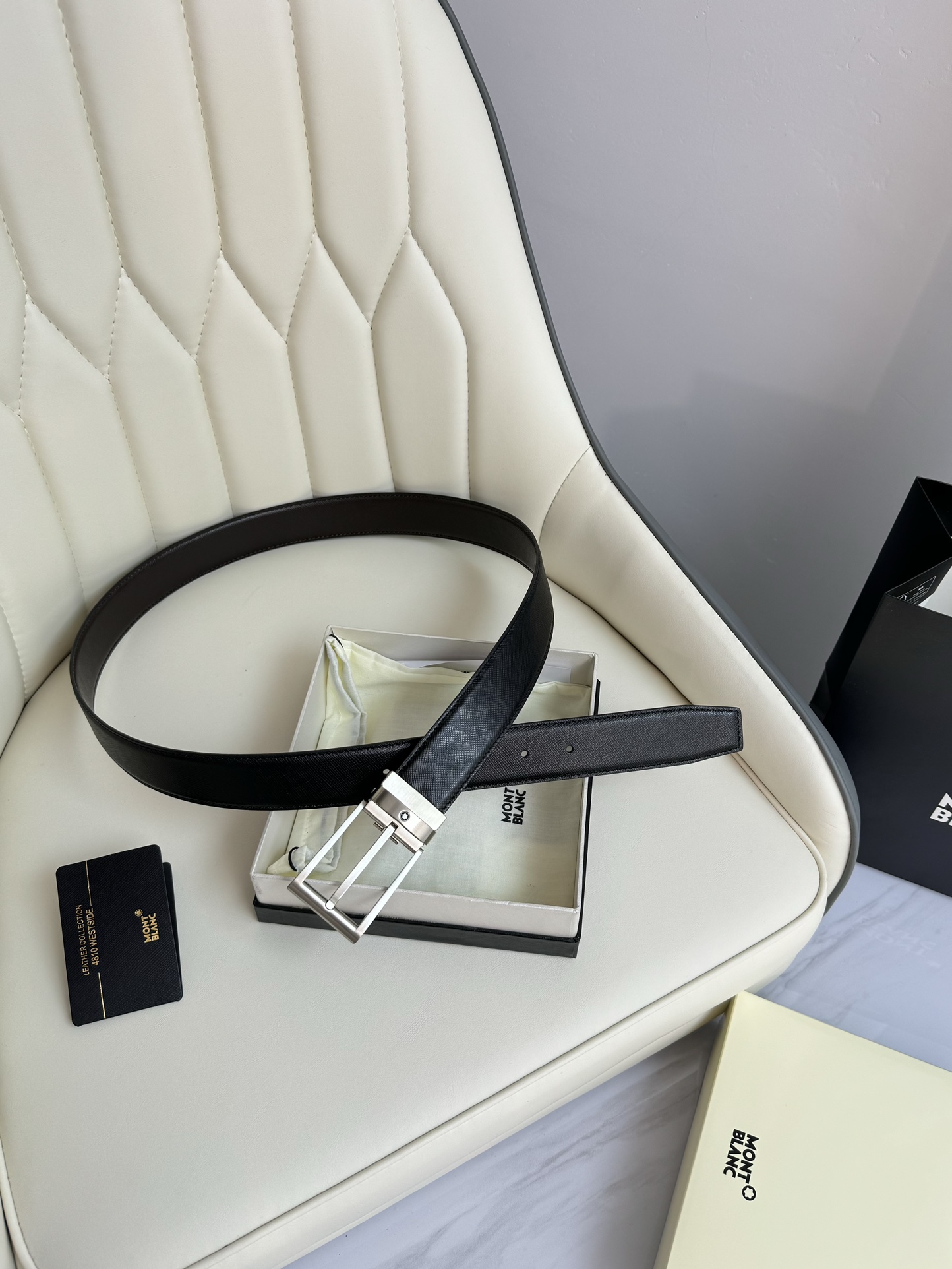 Montblanc Male Leather Belt Top Grain Leather M-l