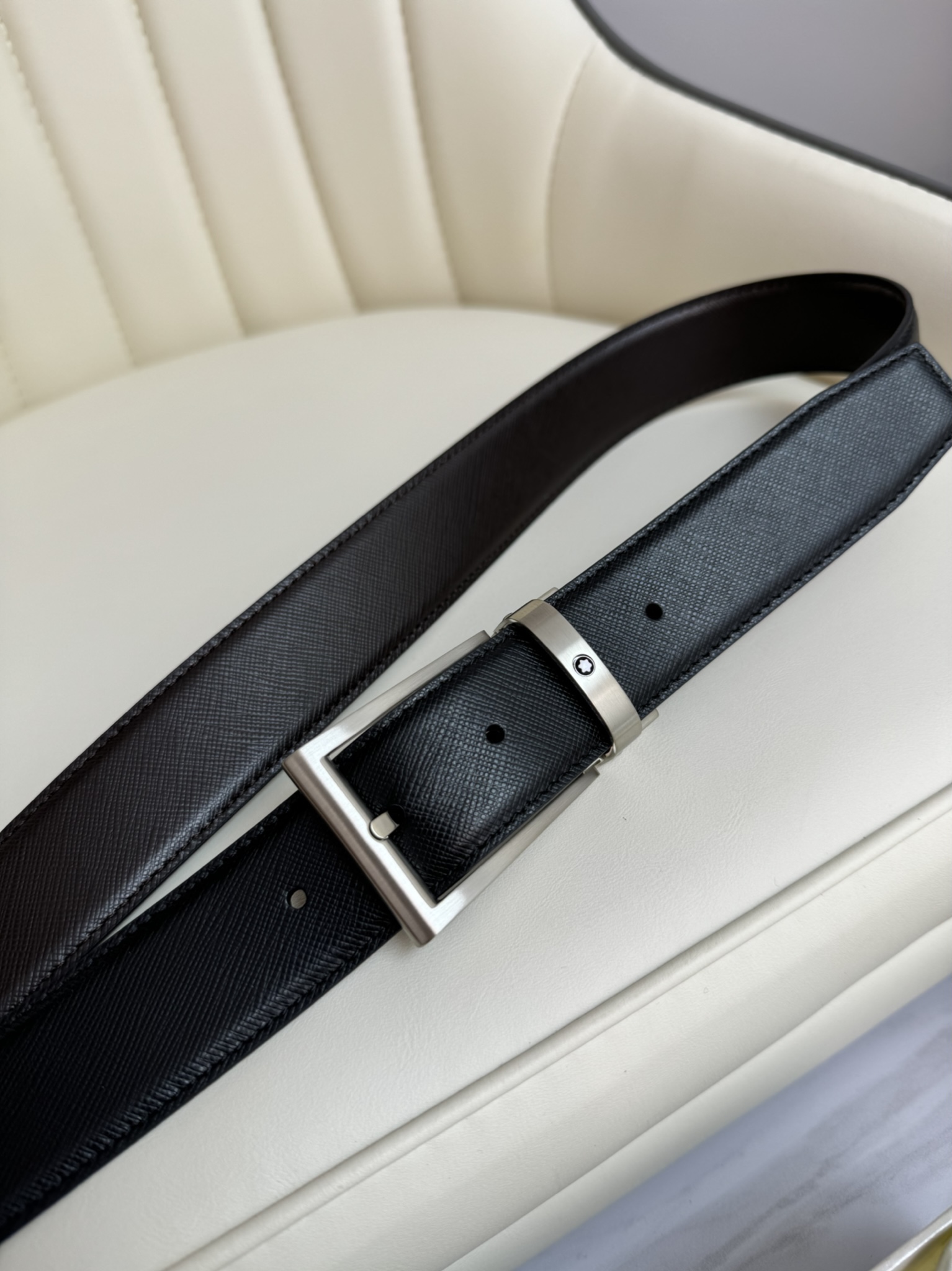 Montblanc Male Leather Belt Top Grain Leather M-l