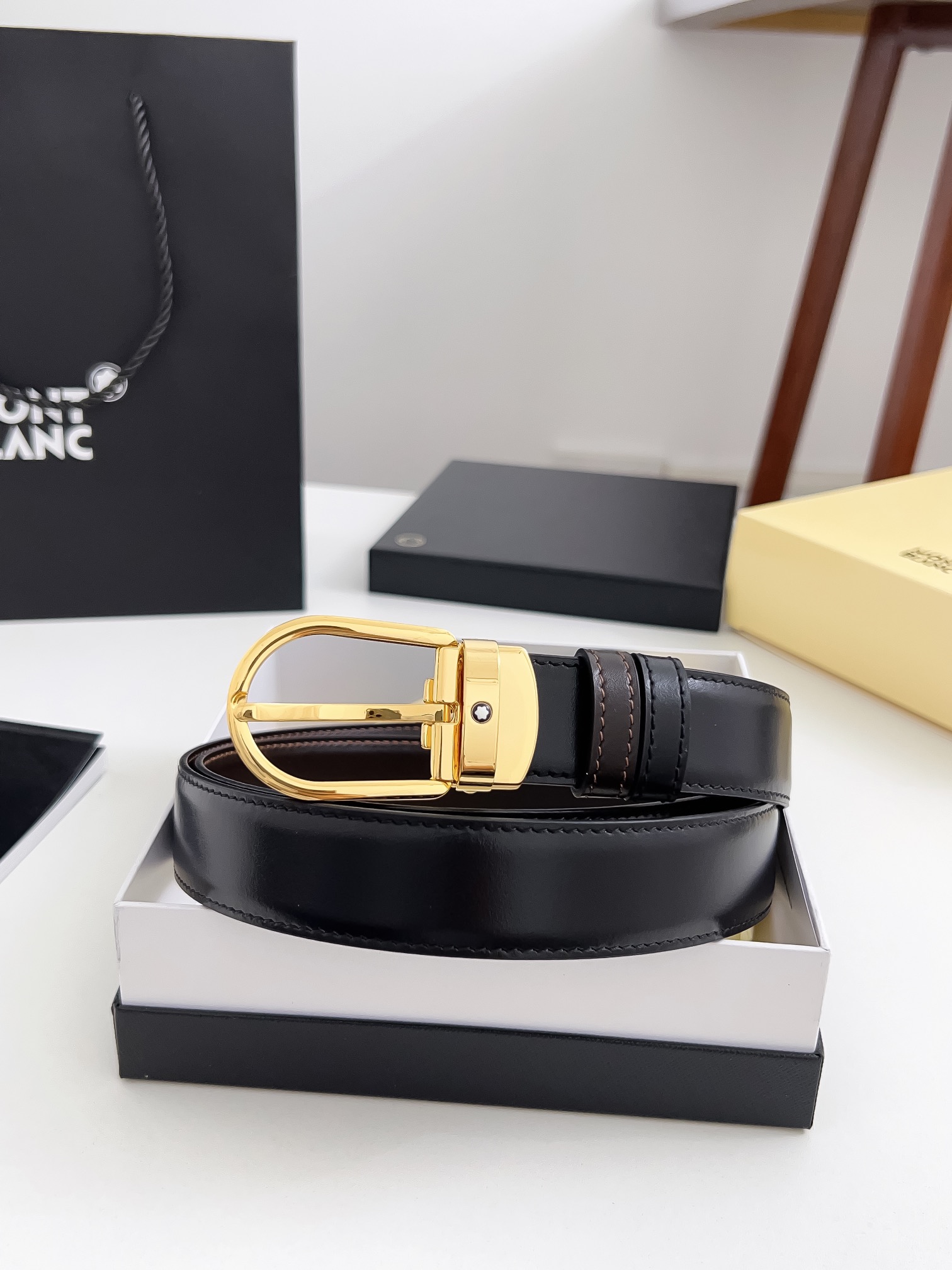 Montblanc Male Pin Buckle Belt Cow Leather M