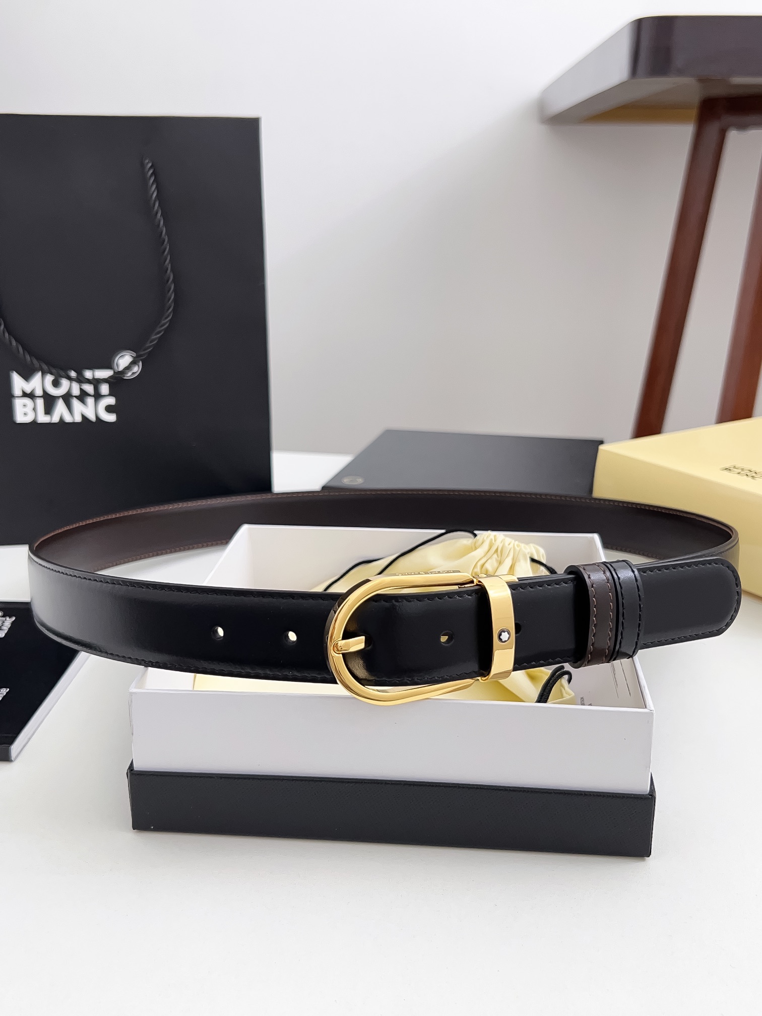 Montblanc Male Pin Buckle Belt Cow Leather M