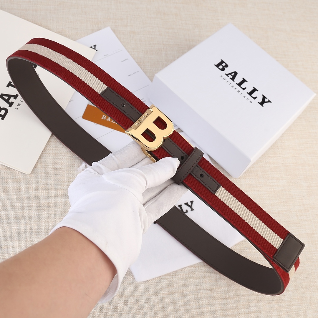 Bally Male Leather Belt Cow Leather M