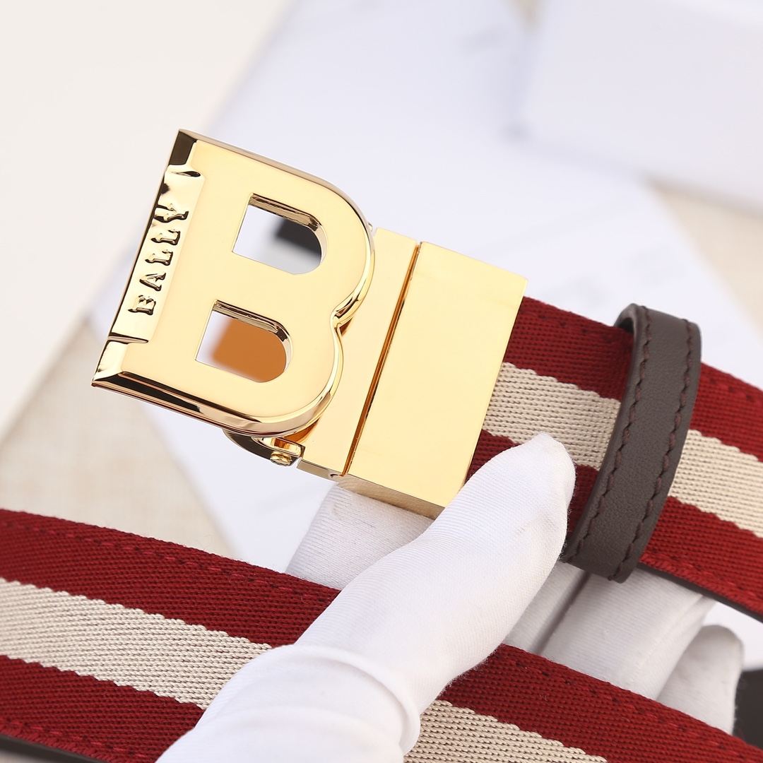 Bally Male Leather Belt Cow Leather M