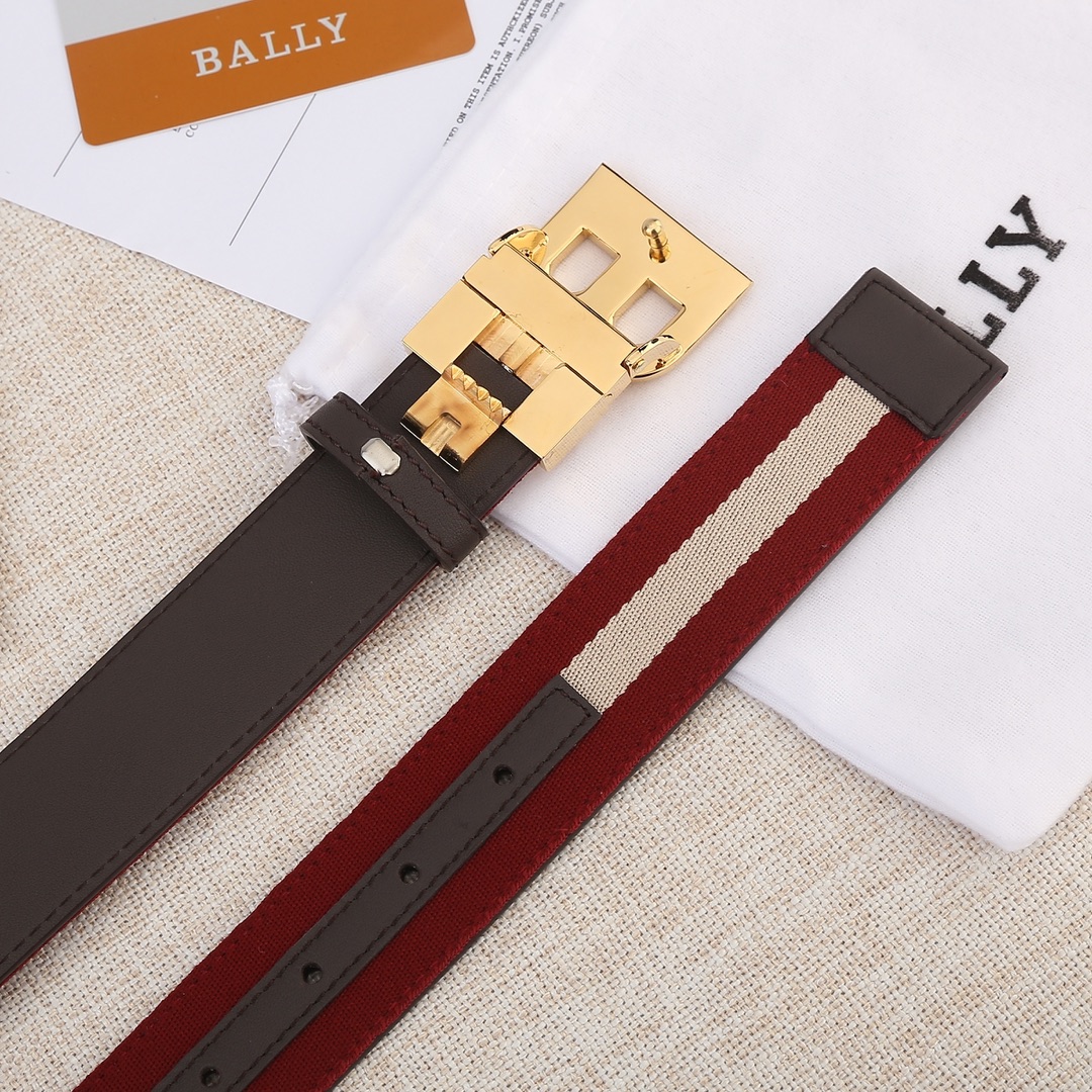 Bally Male Leather Belt Cow Leather M