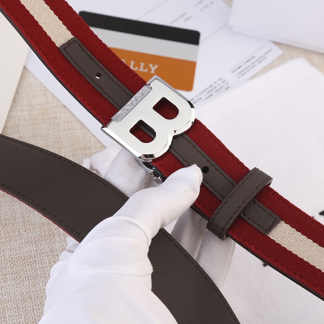 Bally Male Leather Belt Cow Leather M