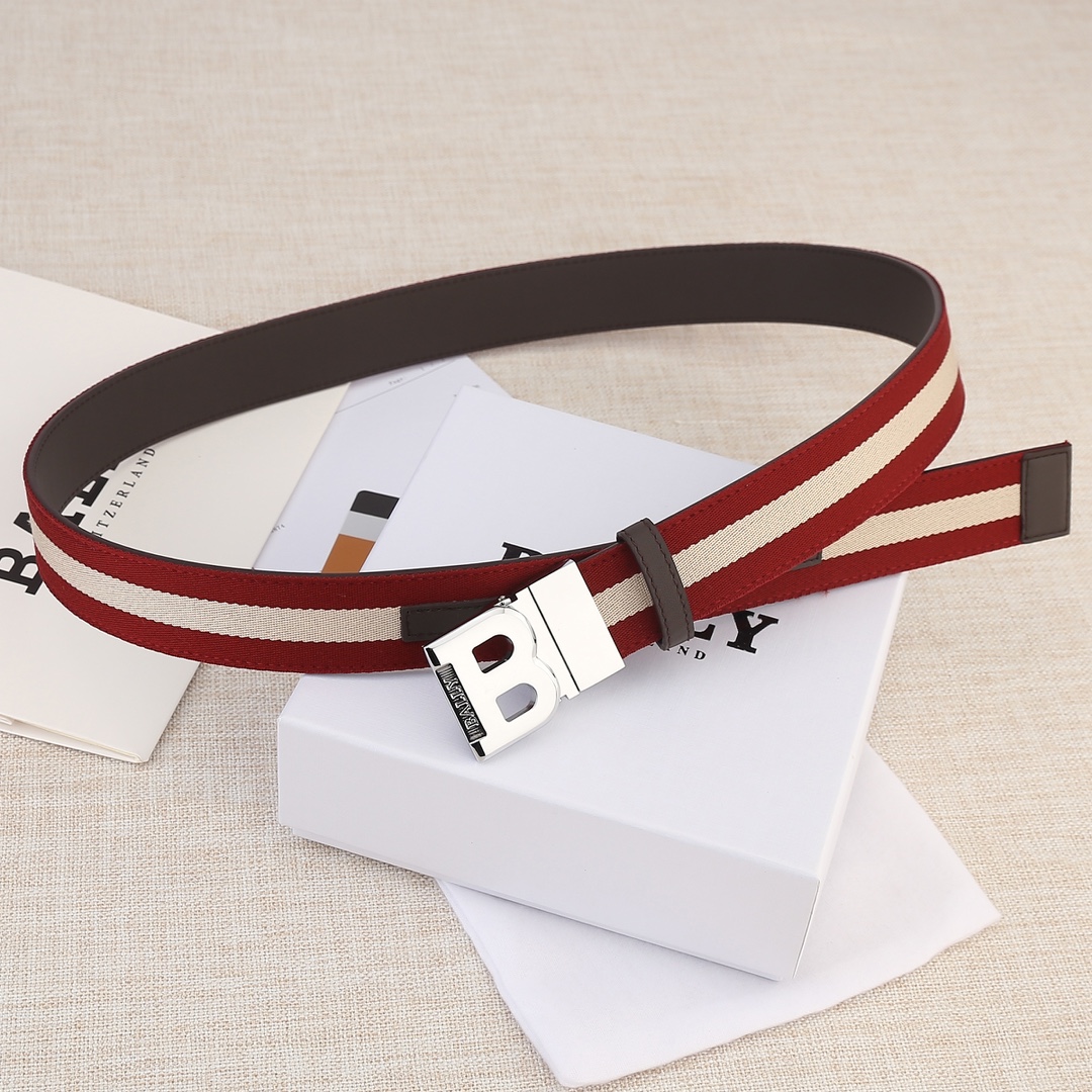 Bally Male Leather Belt Cow Leather M