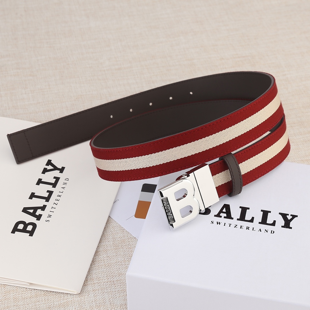 Bally Male Leather Belt Cow Leather M