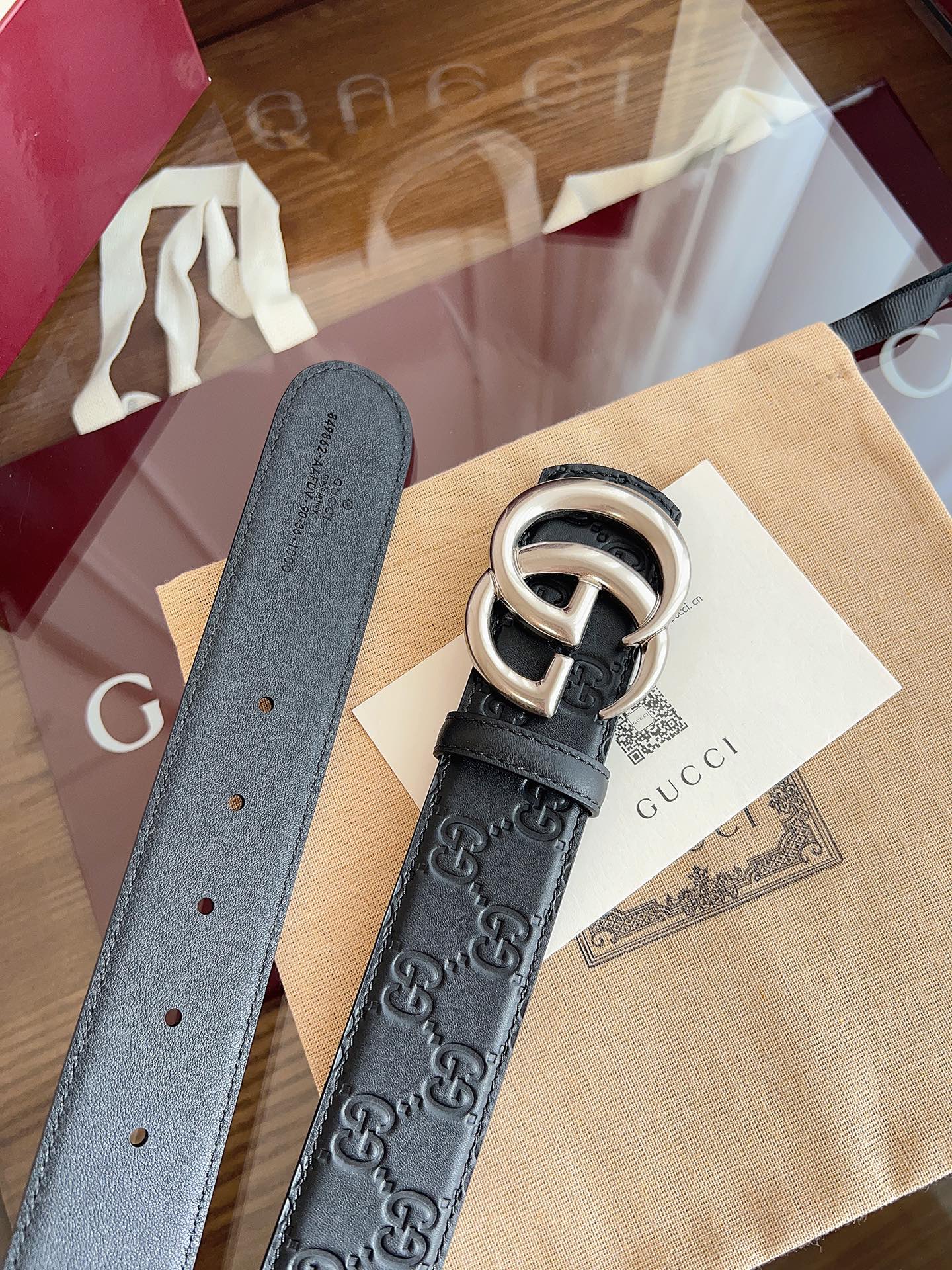 Gucci Male Basic Belt Cow Leather Black M