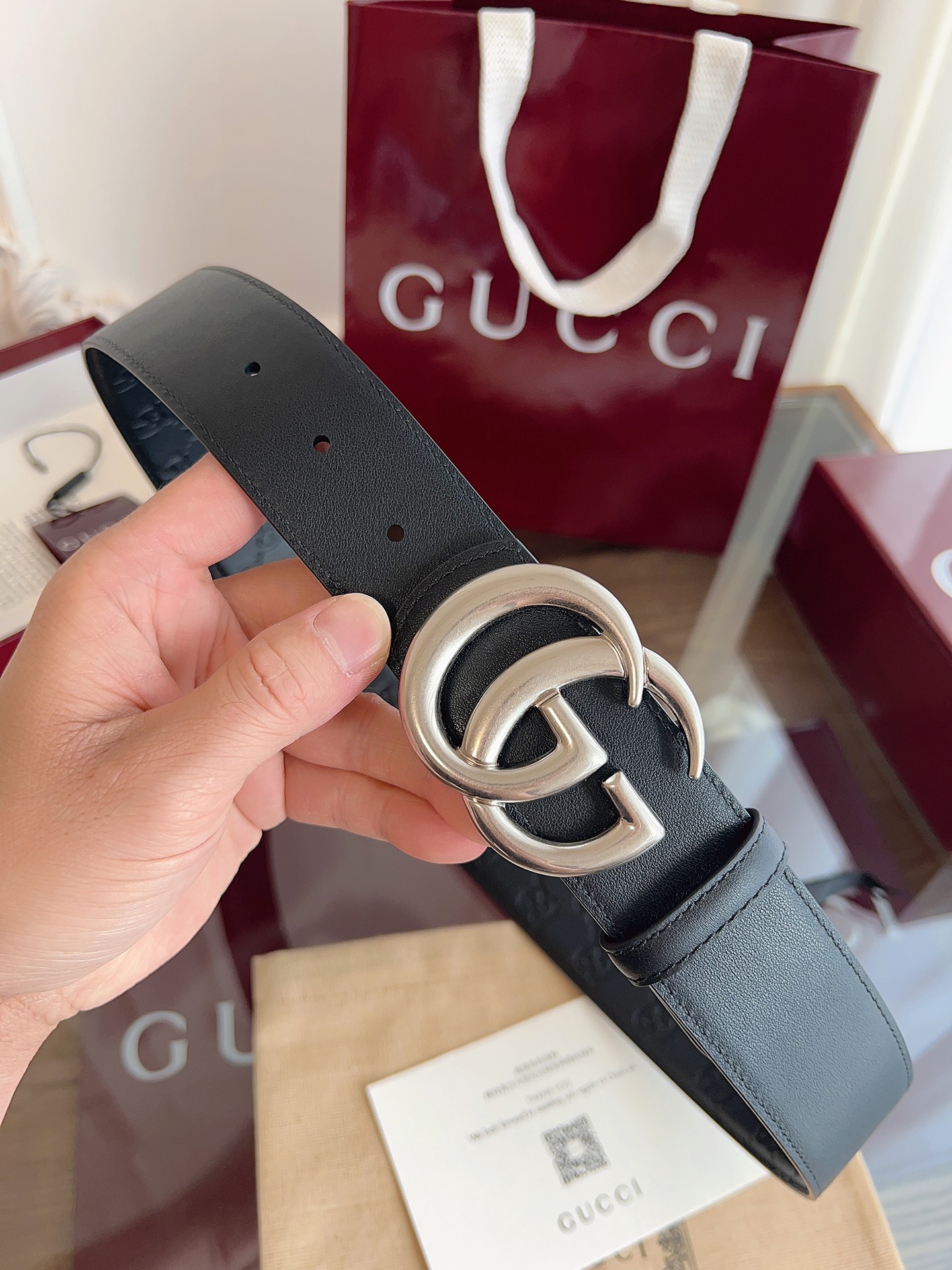 Gucci Male Basic Belt Cow Leather Black M