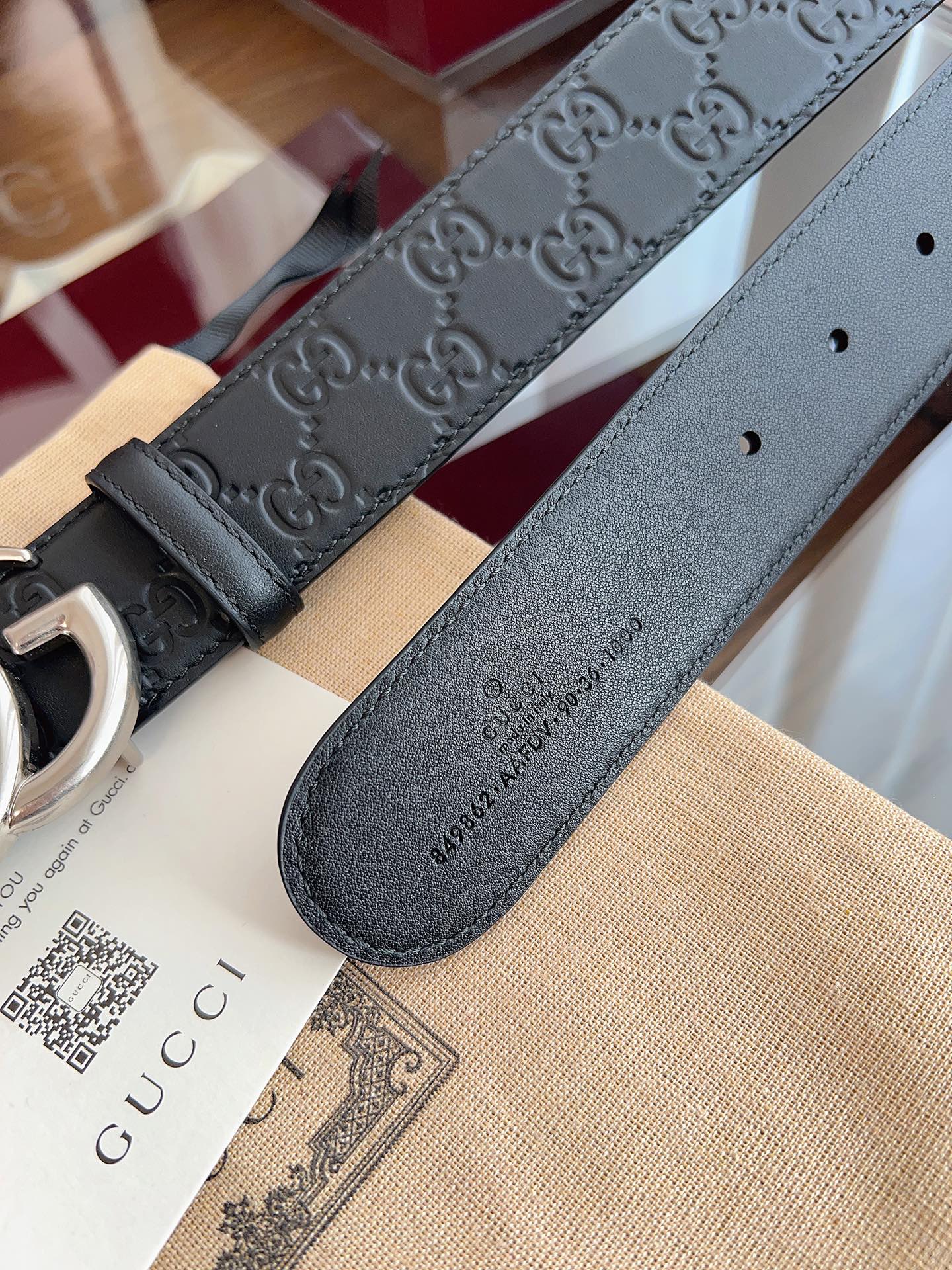 Gucci Male Basic Belt Cow Leather Black M