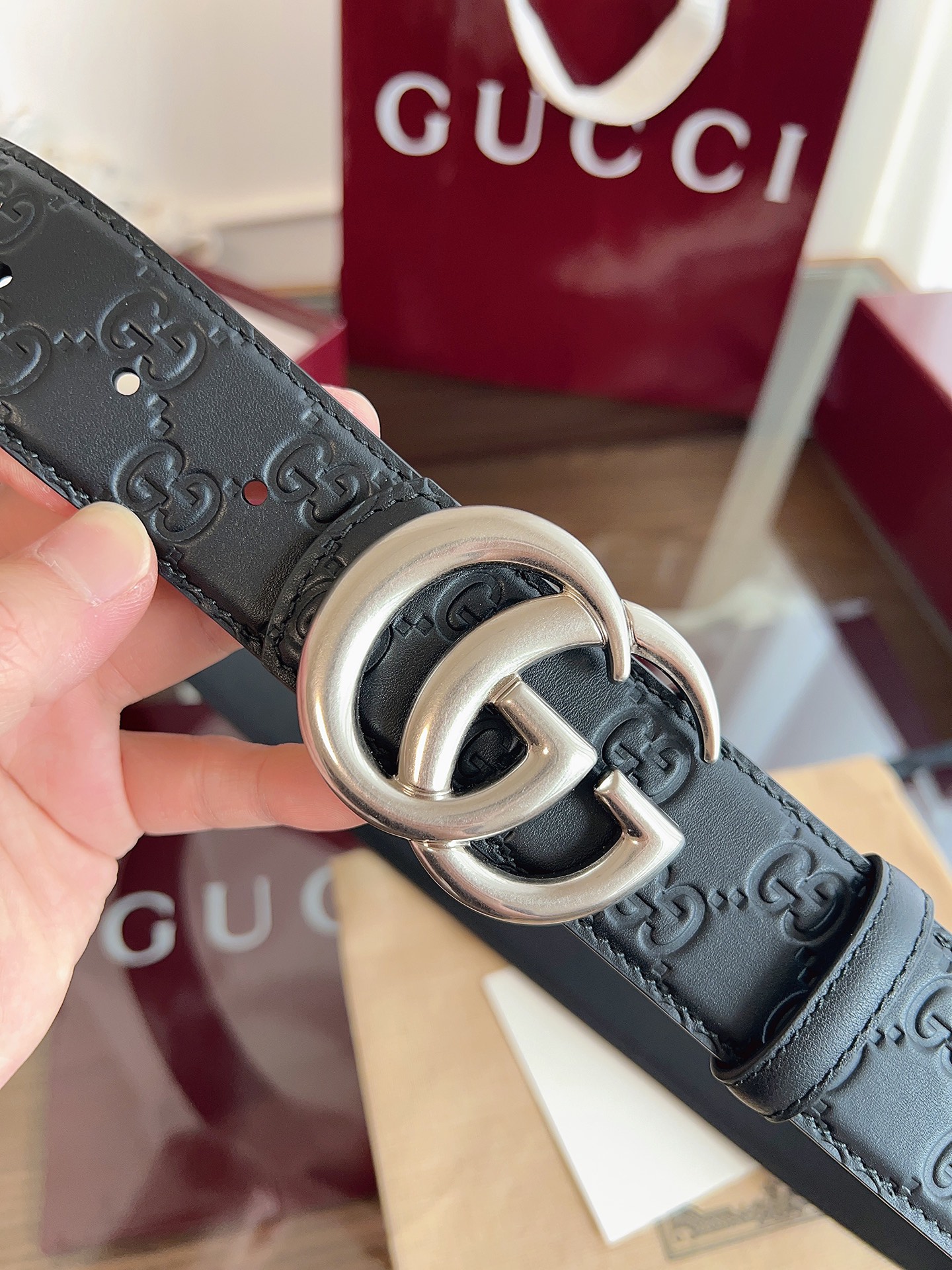 Gucci Male Basic Belt Cow Leather Black M