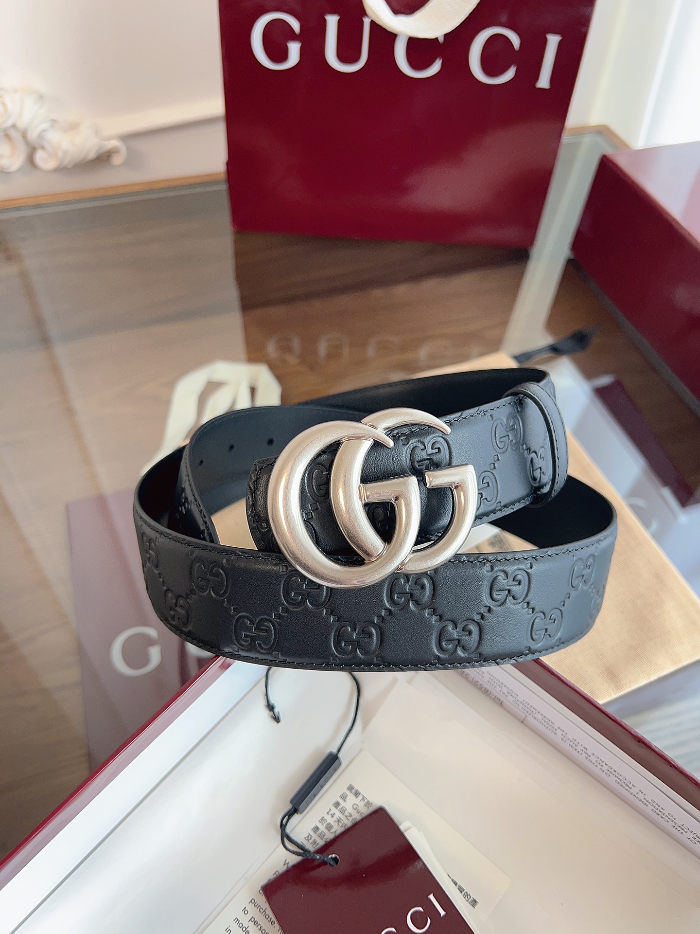 Gucci Male Basic Belt Cow Leather Black M