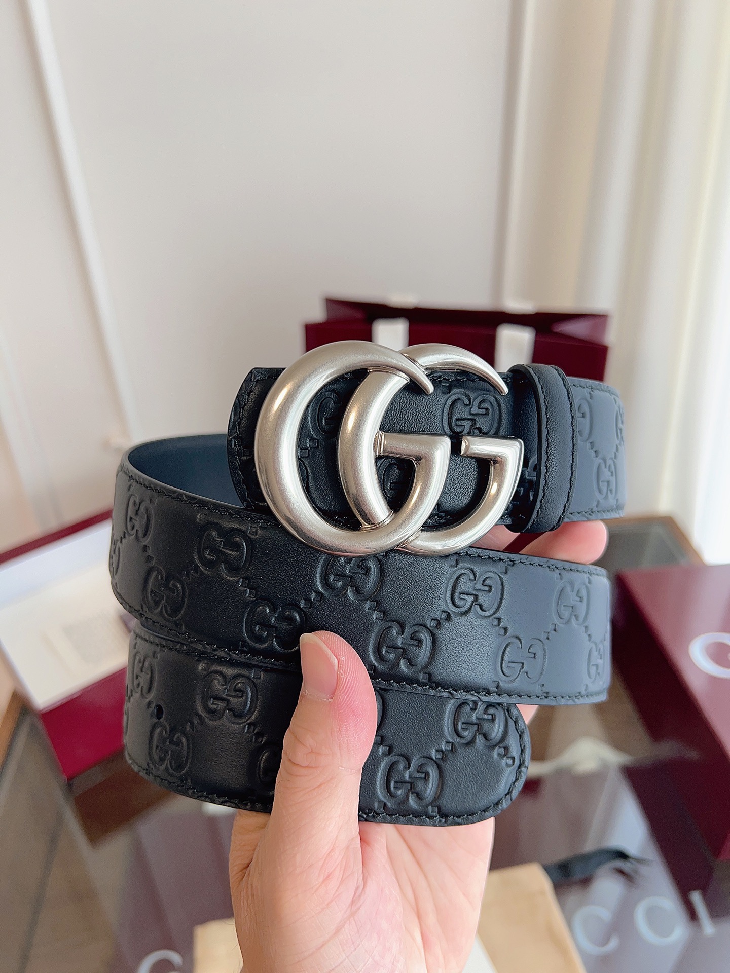 Gucci Male Basic Belt Cow Leather Black M