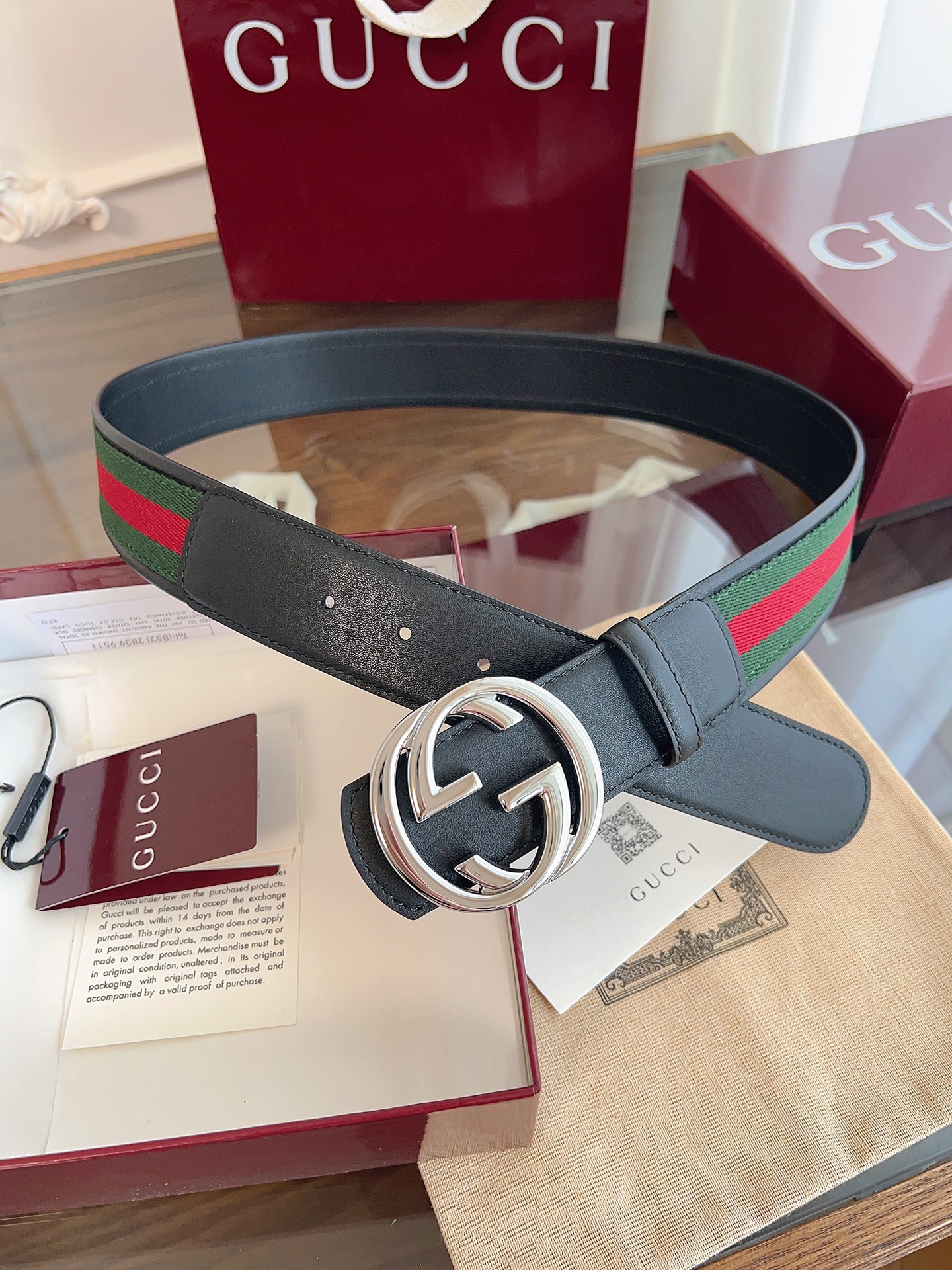 Gucci Male Basic Belt Canvas Black M