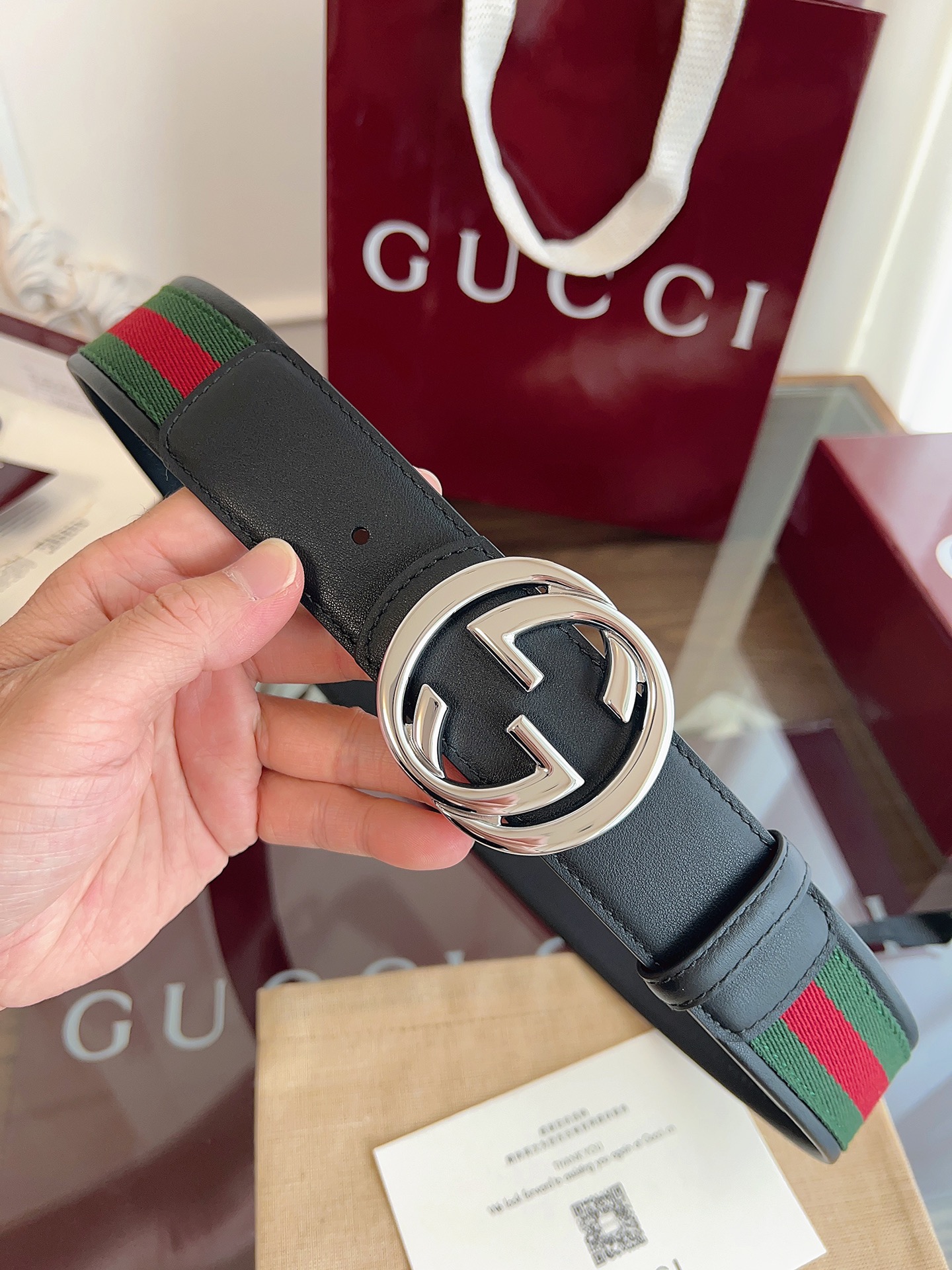 Gucci Male Basic Belt Canvas Black M