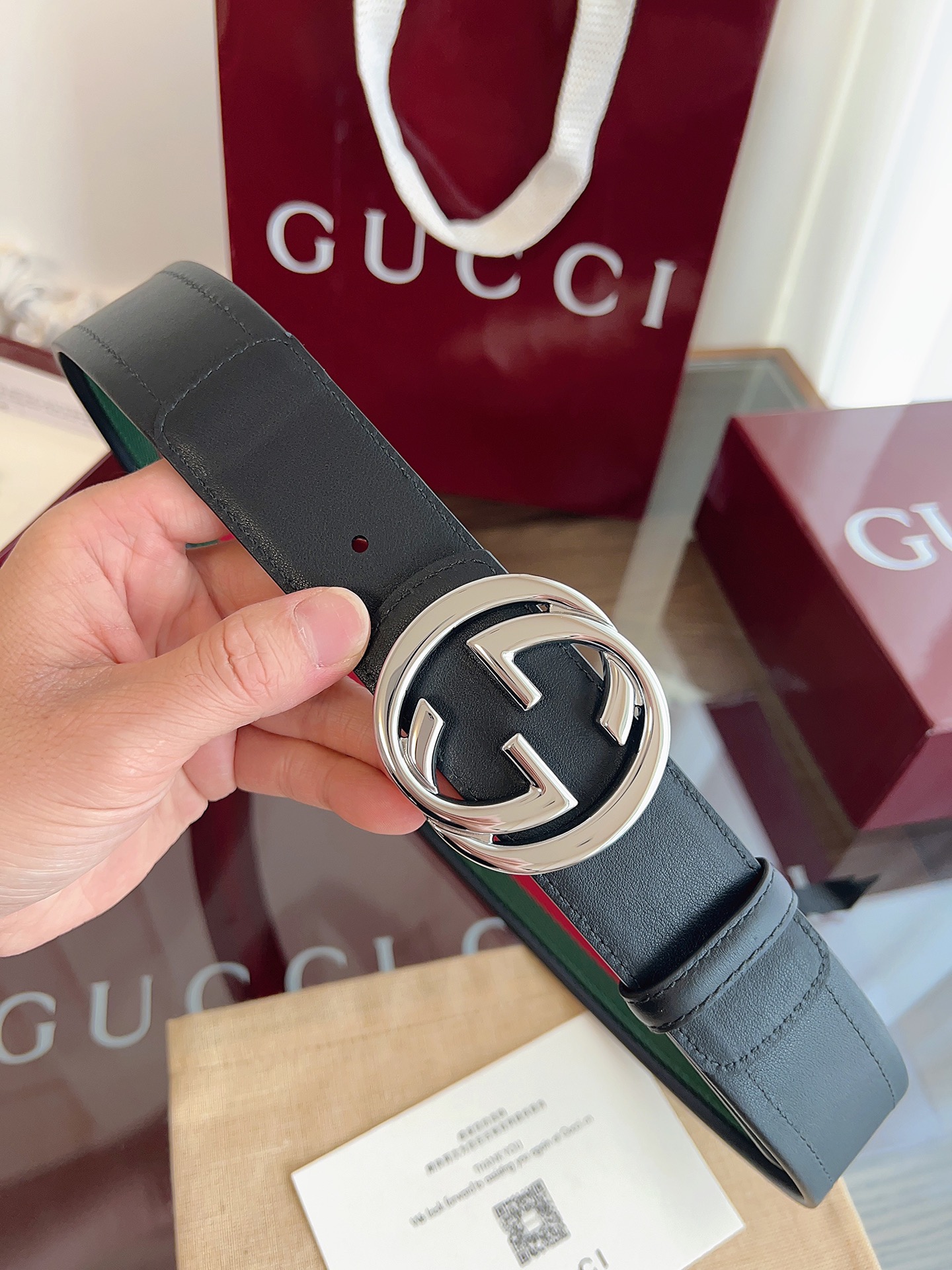 Gucci Male Basic Belt Canvas Black M